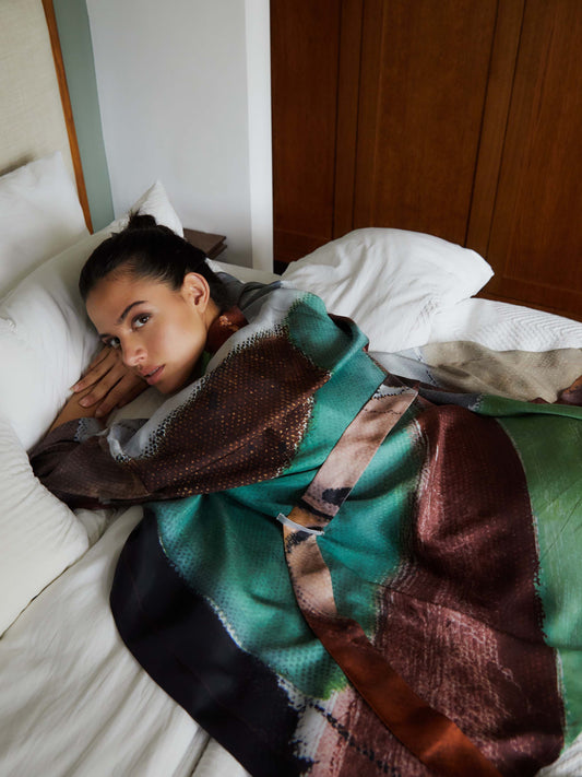 Blue Nude ~ Slow Fashion Brand - Condesa Silk Kimono
