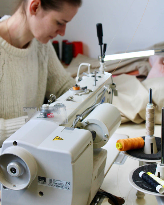 Blue Nude ~ slow fashion brand - Ocotillo Dress manufacturing