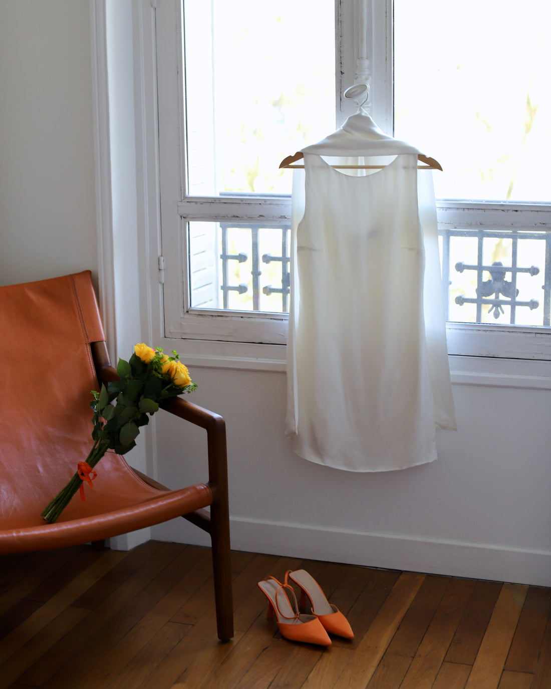 Blue Nude ~ Slow Fashion Brand - Jardin Scarf Dress in Pearl