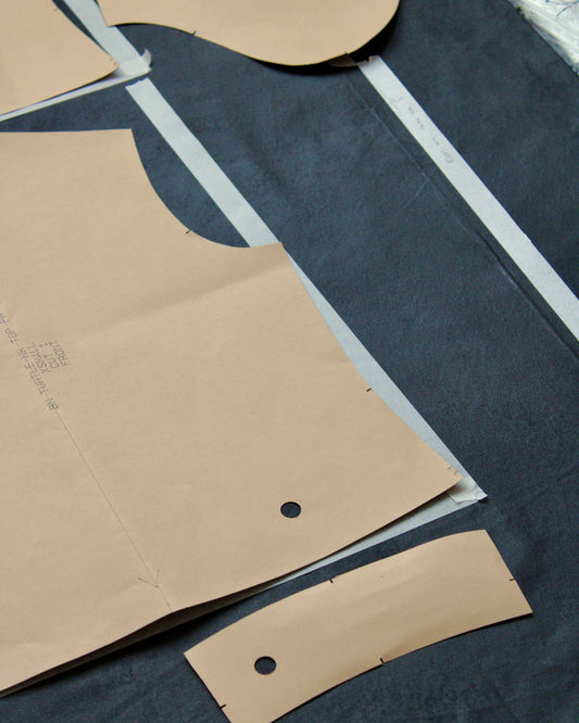 Blue Nude ~ Slow Fashion Brand - Working on Giger Top Artwork Placement in our East London Studio