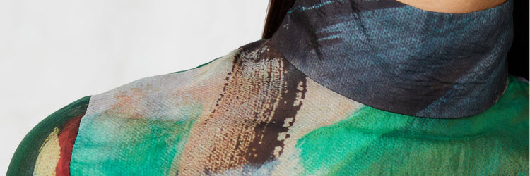 Blue Nude ~ Slow Fashion Brand - Pokhara Sheer Mock Neck Top