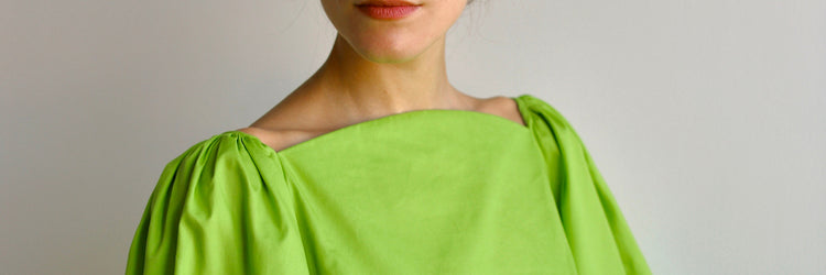 Blue Nude ~ Slow Fashion Brand - Delphine Mini Dress in Lime Green