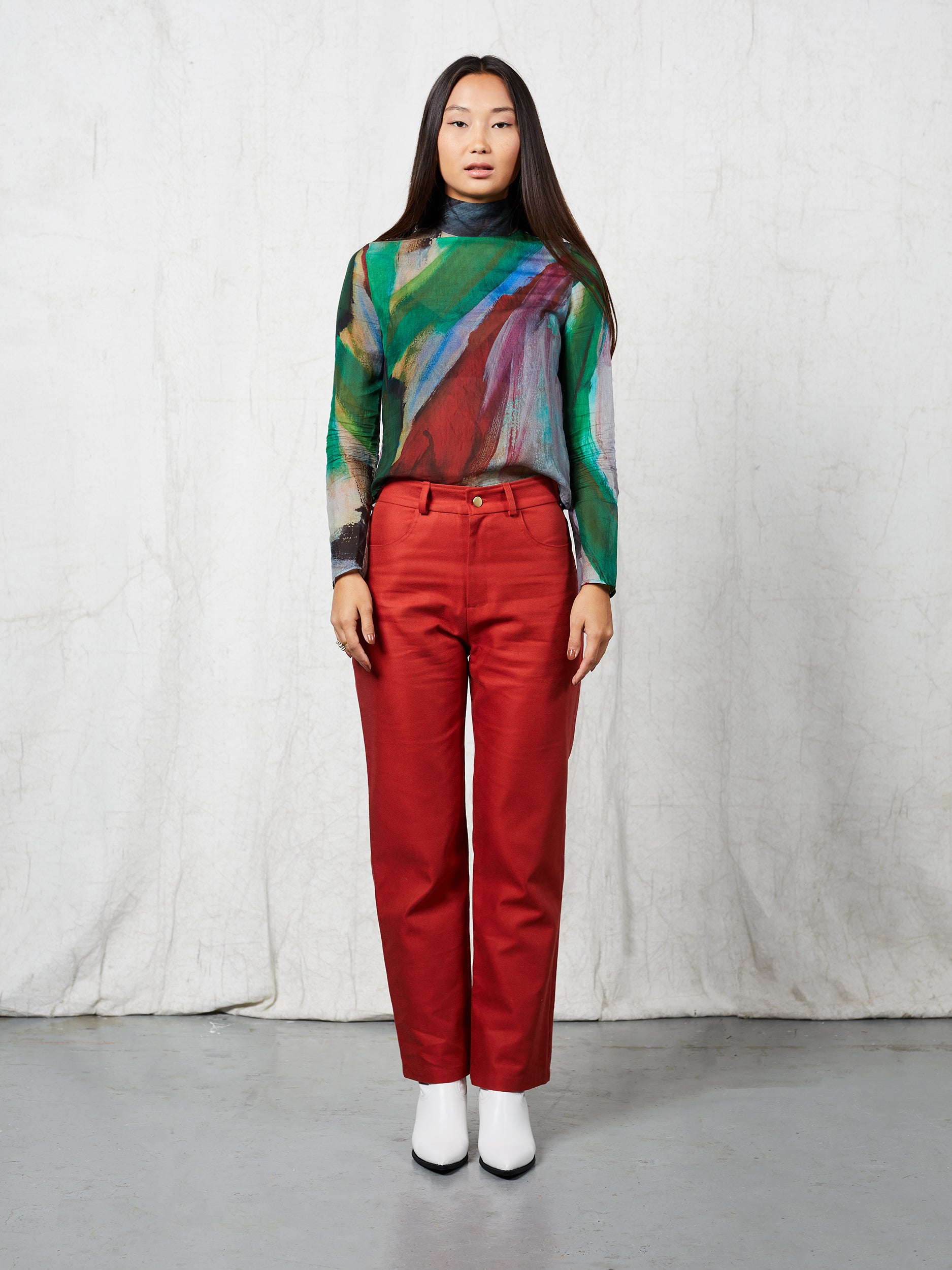 Blue Nude ~ Slow Fashion Brand - Mustang Organic Cotton Straight Leg Jeans in Chilli