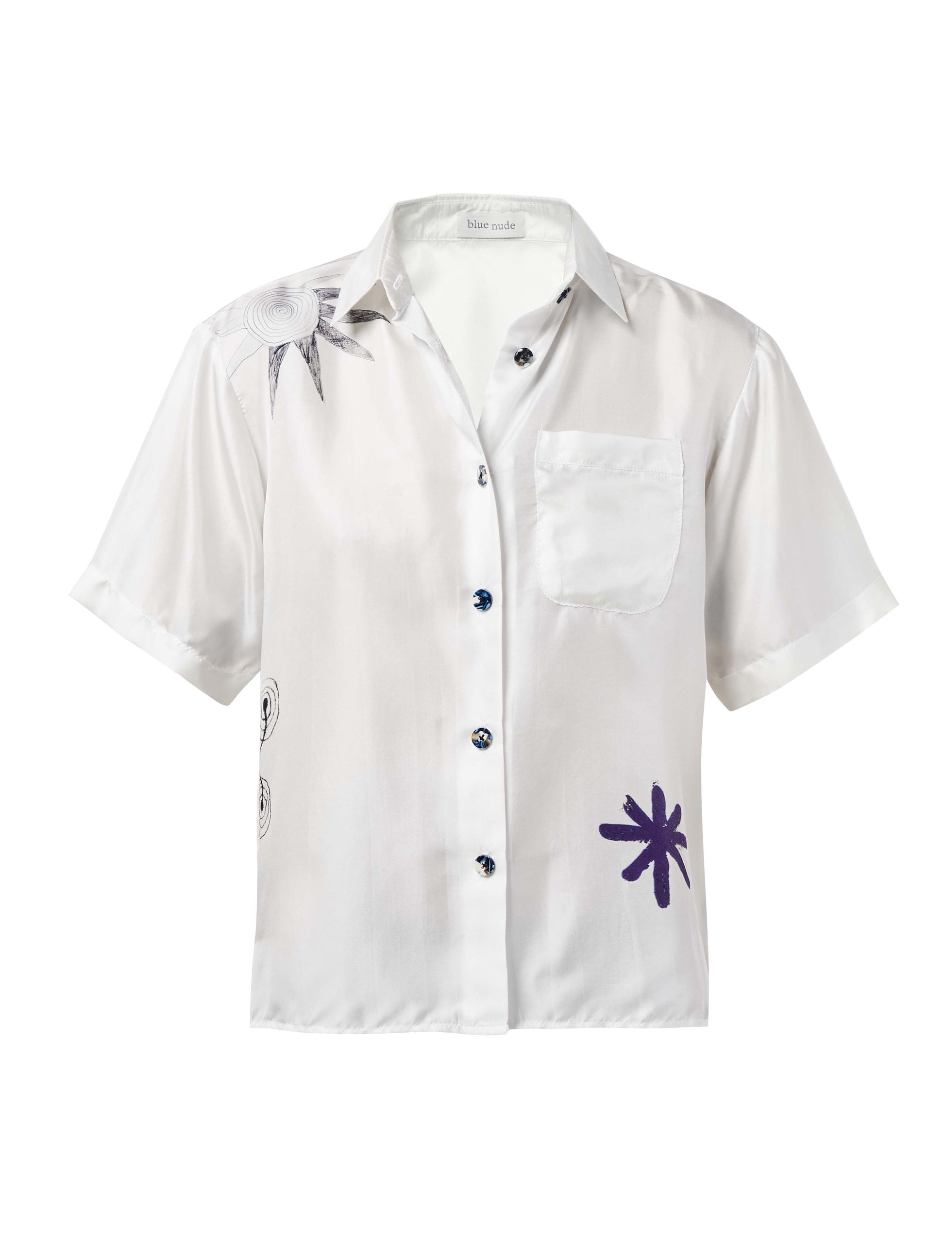 Blue Nude ~ Slow Fashion Brand - Isalos Silk Button-Up