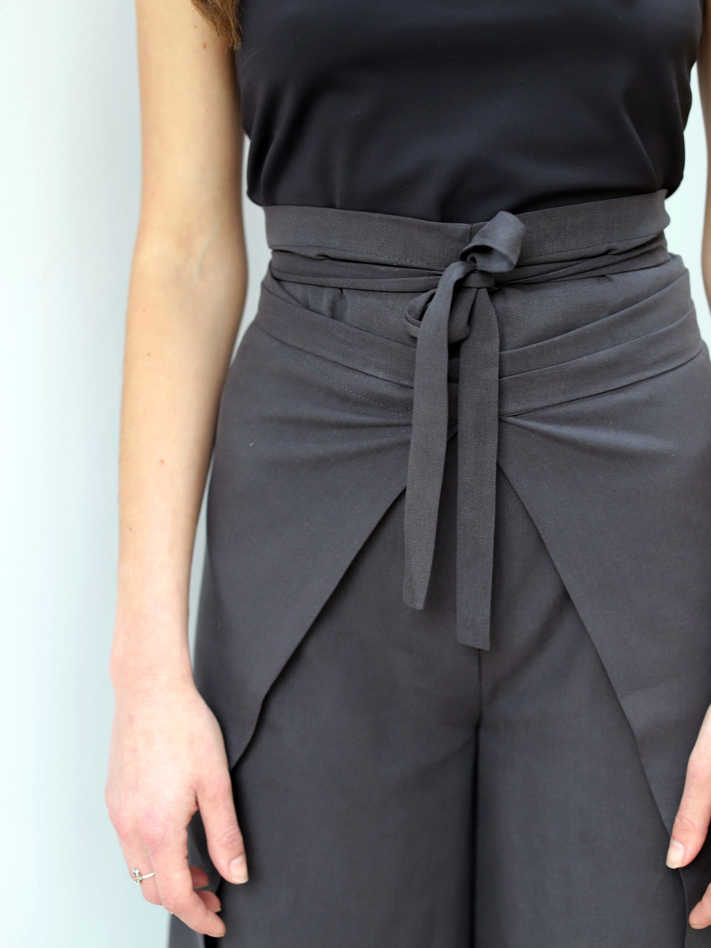 Blue Nude ~ Slow Fashion Brand - Casa Wrap Tie Pant in Charcoal