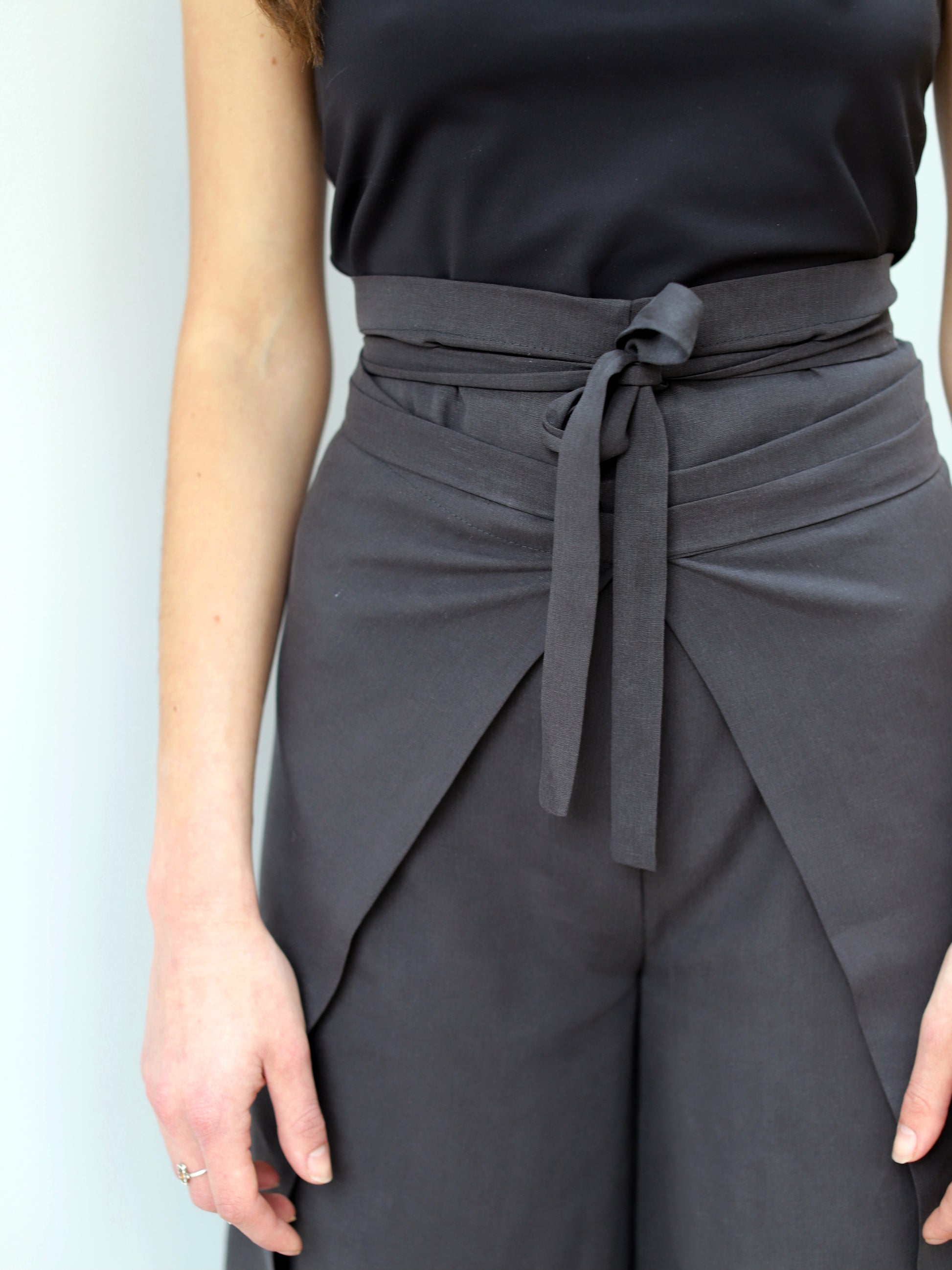 Blue Nude ~ Slow Fashion Brand - Casa Wrap Tie Pant in Charcoal