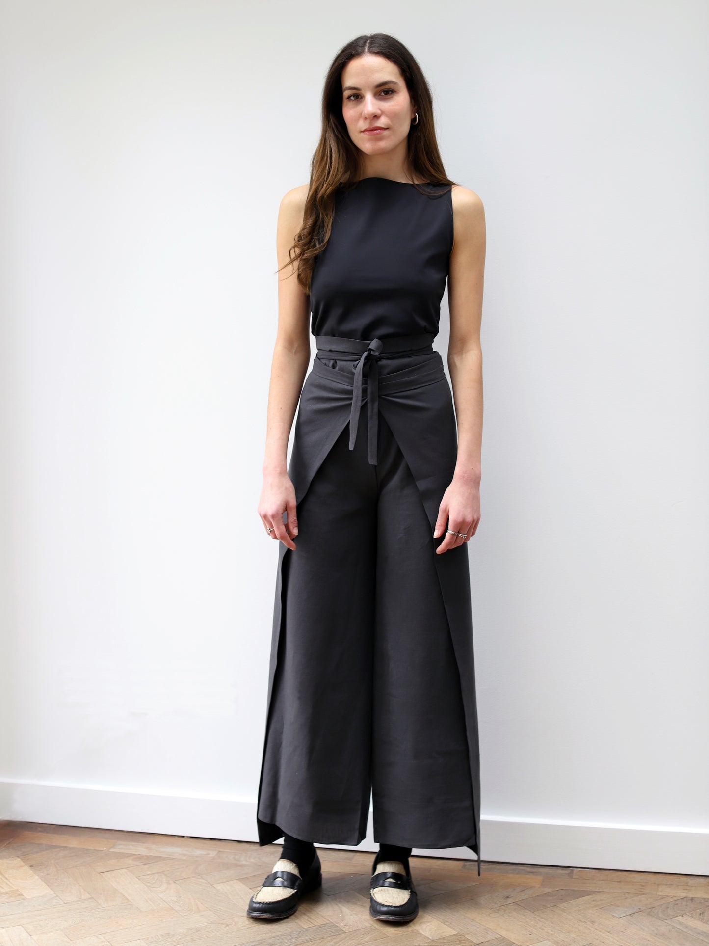 Blue Nude ~ Slow Fashion Brand - Casa Wrap Tie Pant in Charcoal