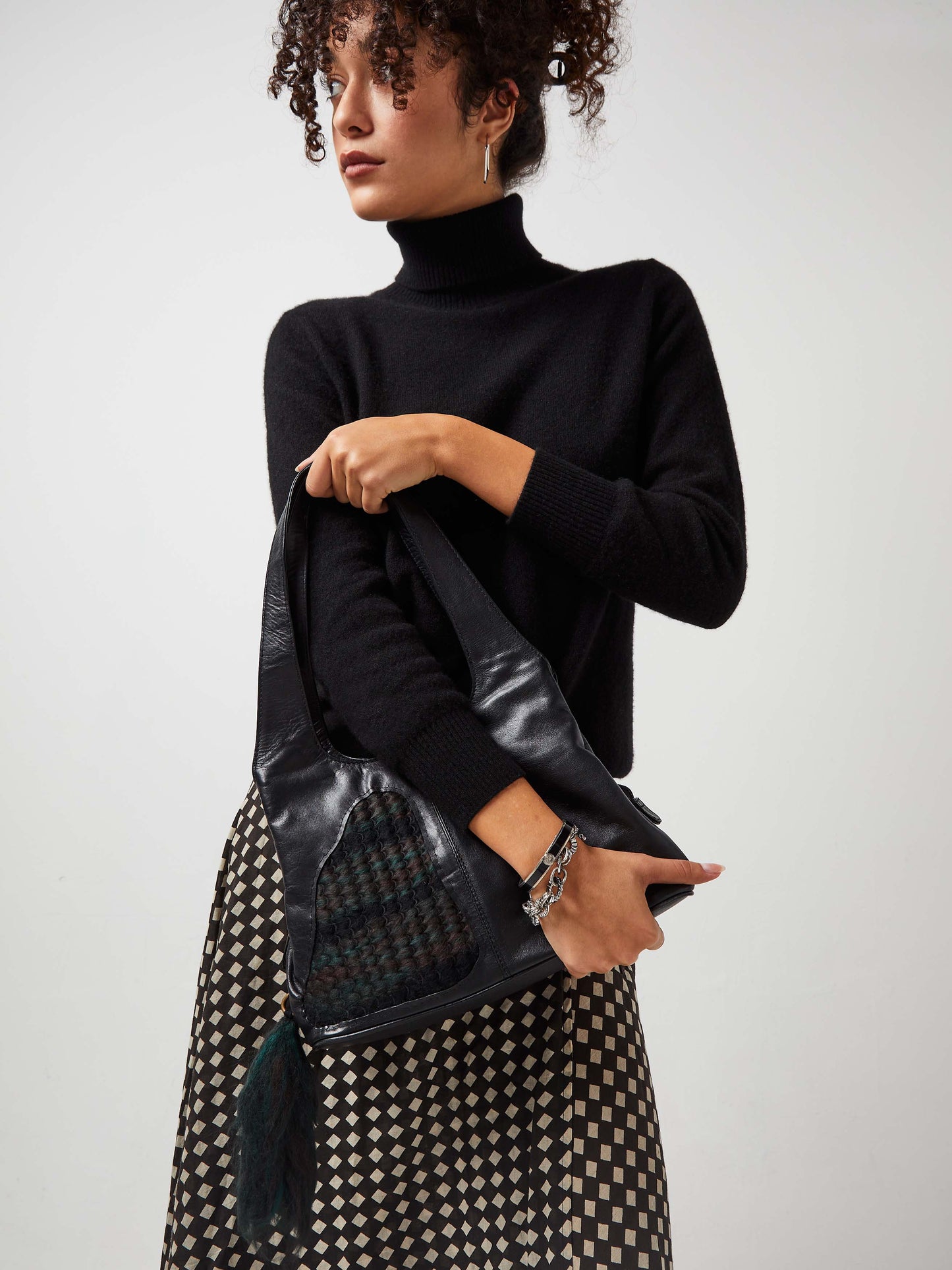 Blue Nude ~ Slow Fashion Brand - Asmun Merino Wool & Leather Triangle Shoulder Bag