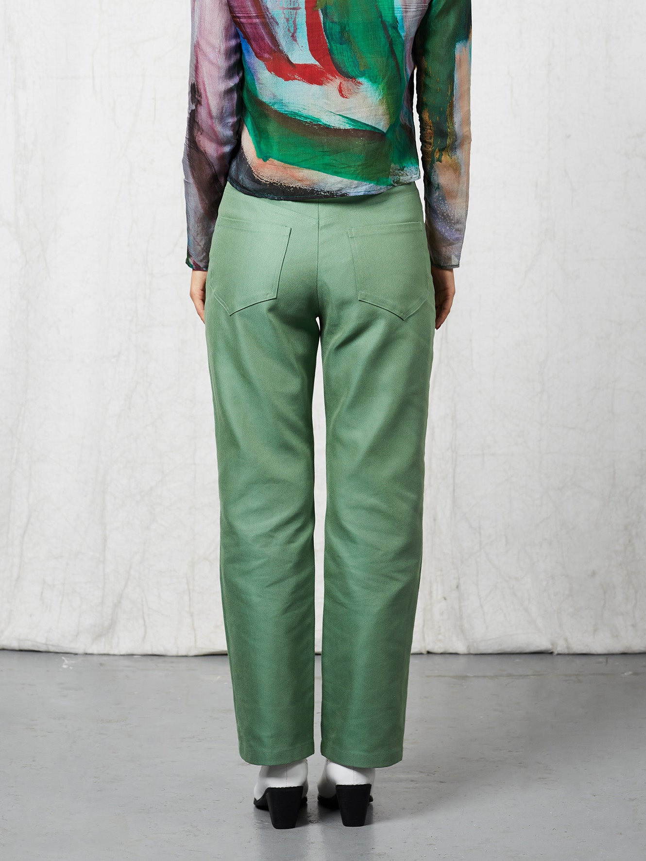 Blue Nude ~ Slow Fashion Brand - Mustang Organic Straight Leg Jeans in Mint Tea