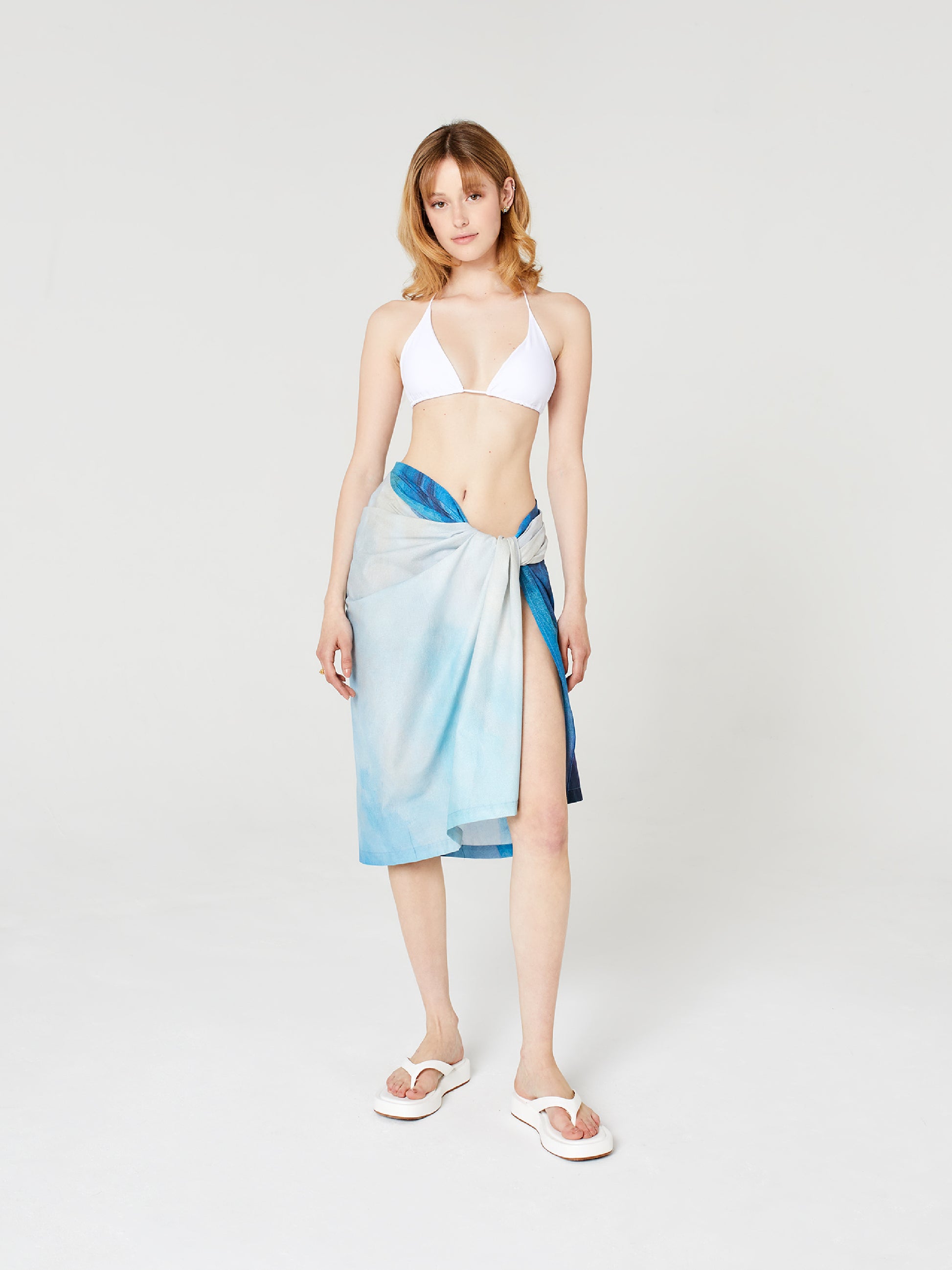Blue Nude ~ Slow Fashion Brand - La Pointe Cotton Tie Sarong