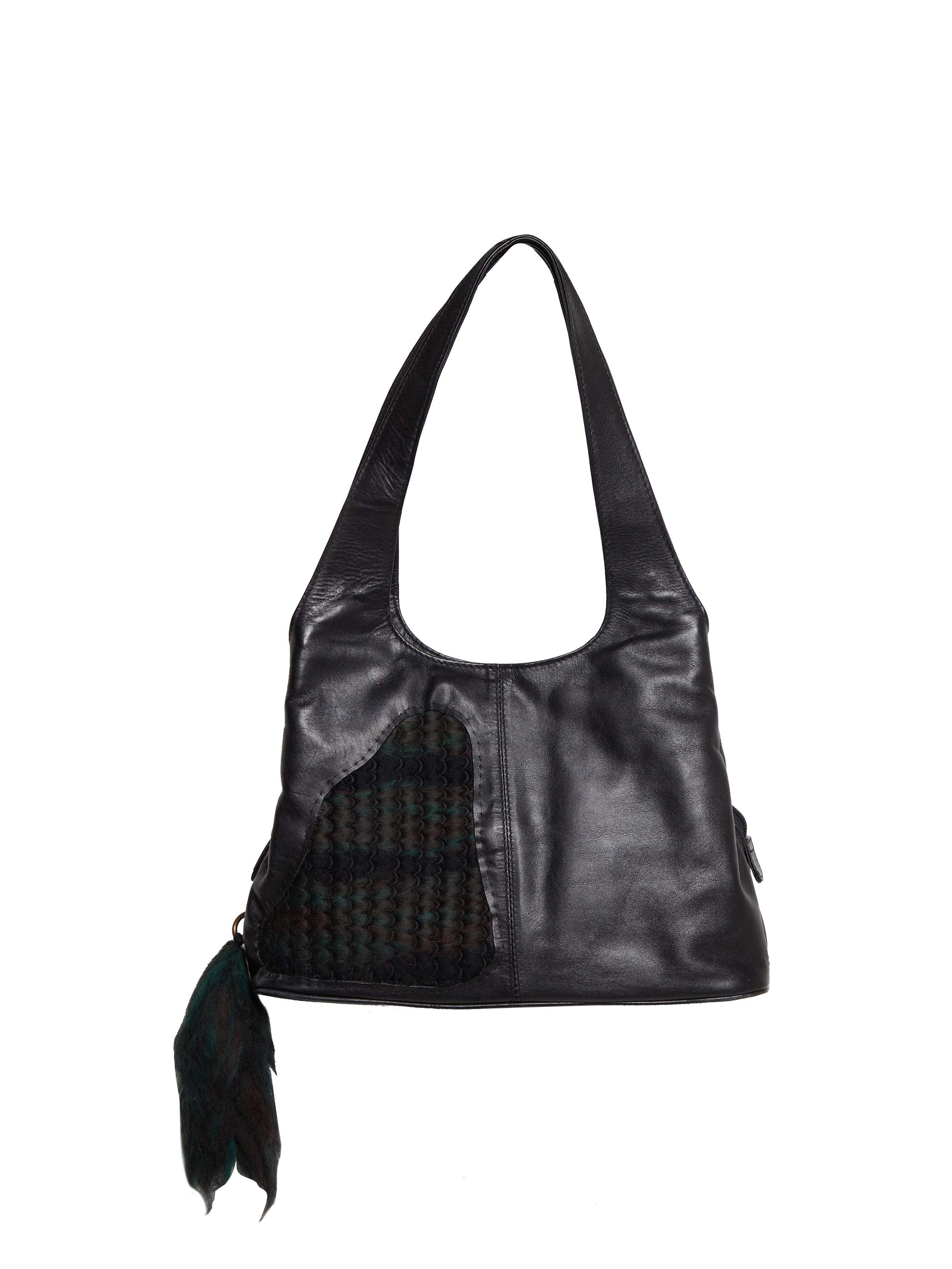 Blue Nude ~ Slow Fashion Brand - Asmun Merino Wool & Leather Triangle Shoulder Bag