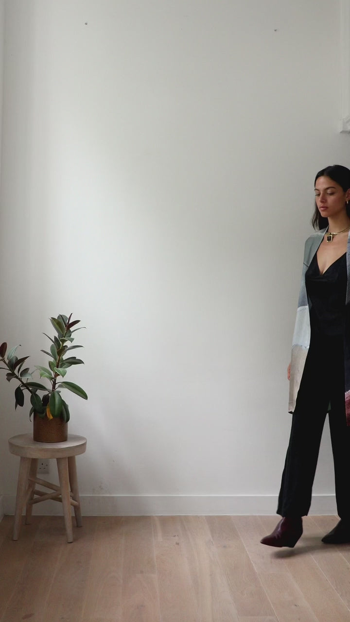 Blue Nude ~ Slow Fashion Brand - Condesa Printed Silk Kimono