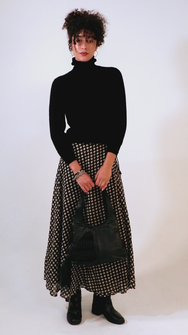 Blue Nude ~ Slow Fashion Brand - Asmun Merino Wool & Leather Triangle Shoulder Bag