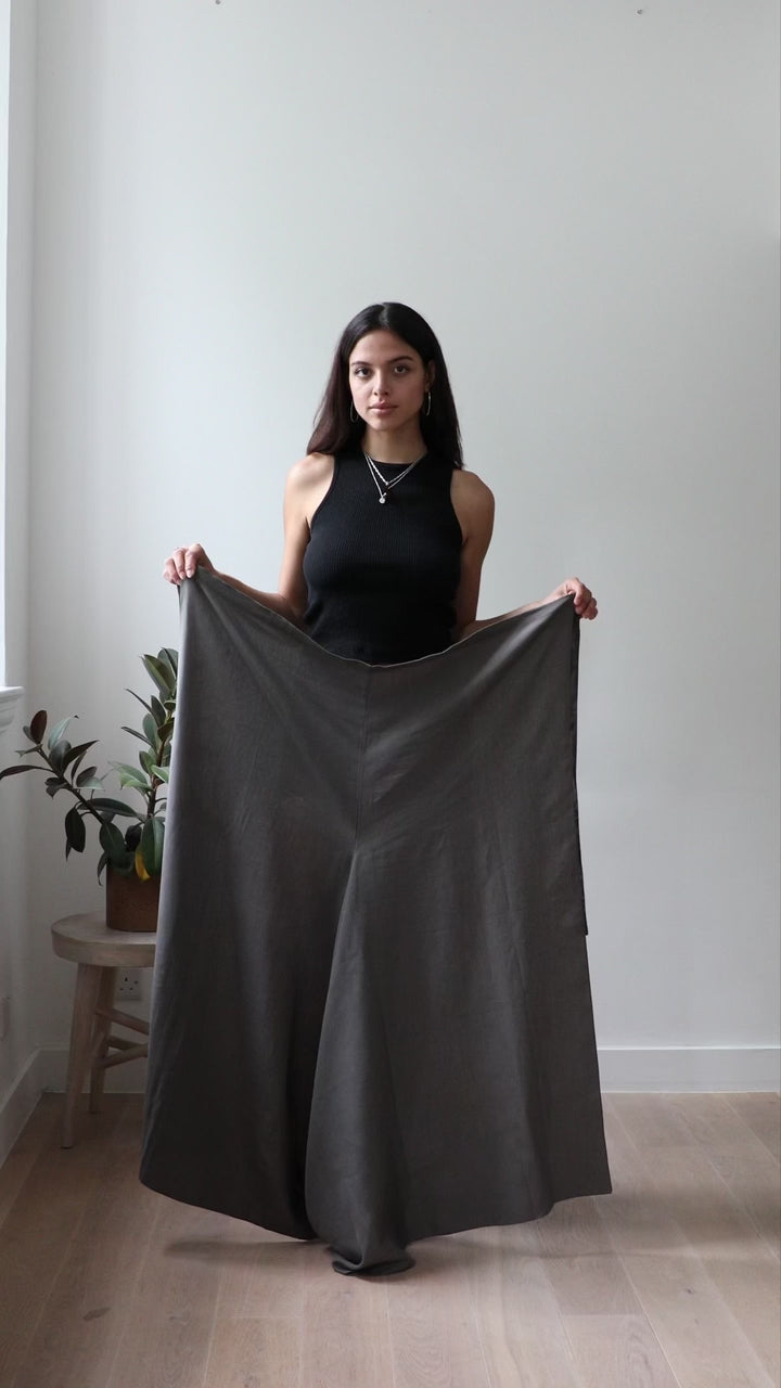 Blue Nude ~ Slow Fashion Brand - Casa Wrap Pants in Stone Grey