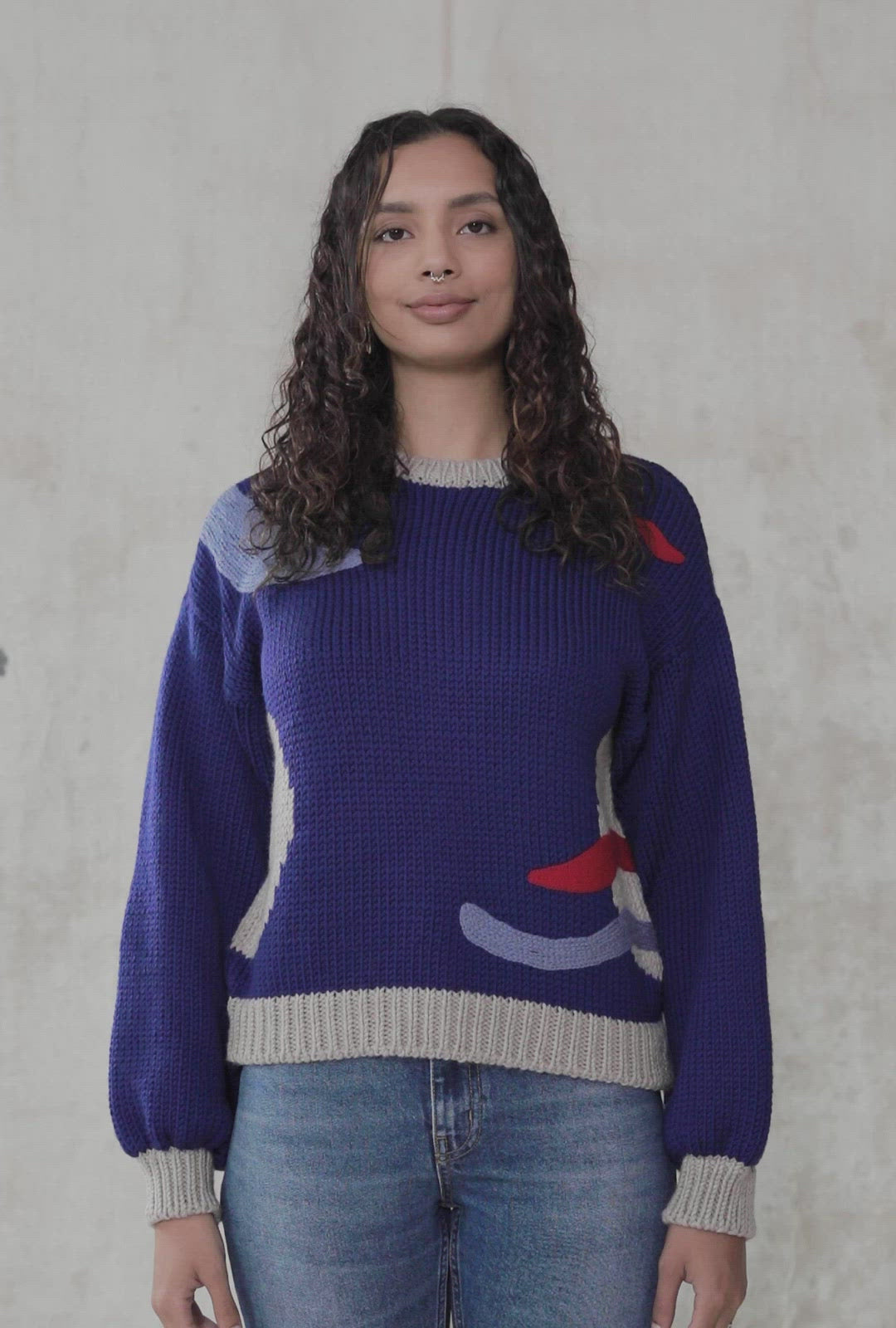 Blue Nude ~ Slow Fashion Brand - Cortes Intarsia Merino Wool Sweater