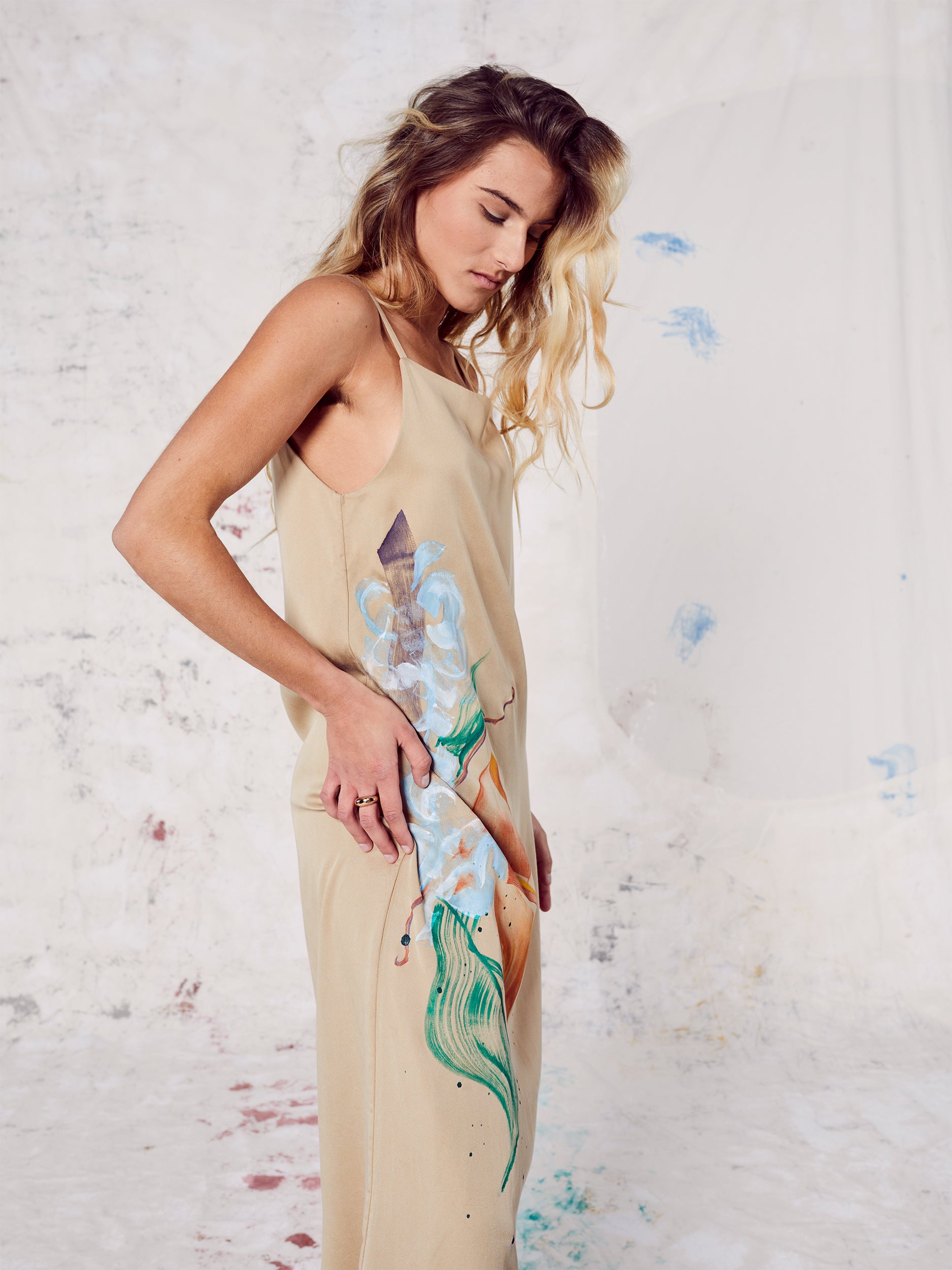 Blue Nude ~ Slow Fashion Brand - Sonoran Hand-Painted Dress