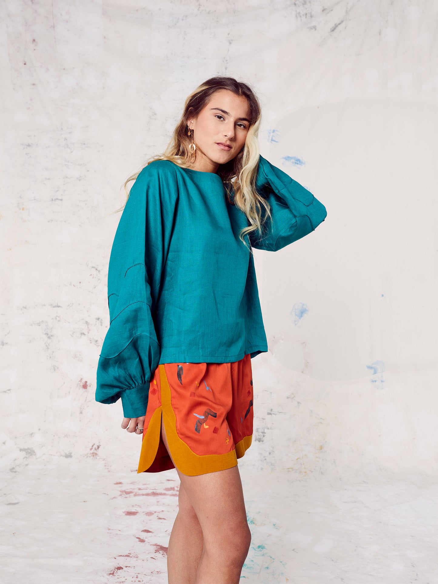 Blue Nude ~ Slow Fashion Brand - Duncan Hand-Painted Shorts