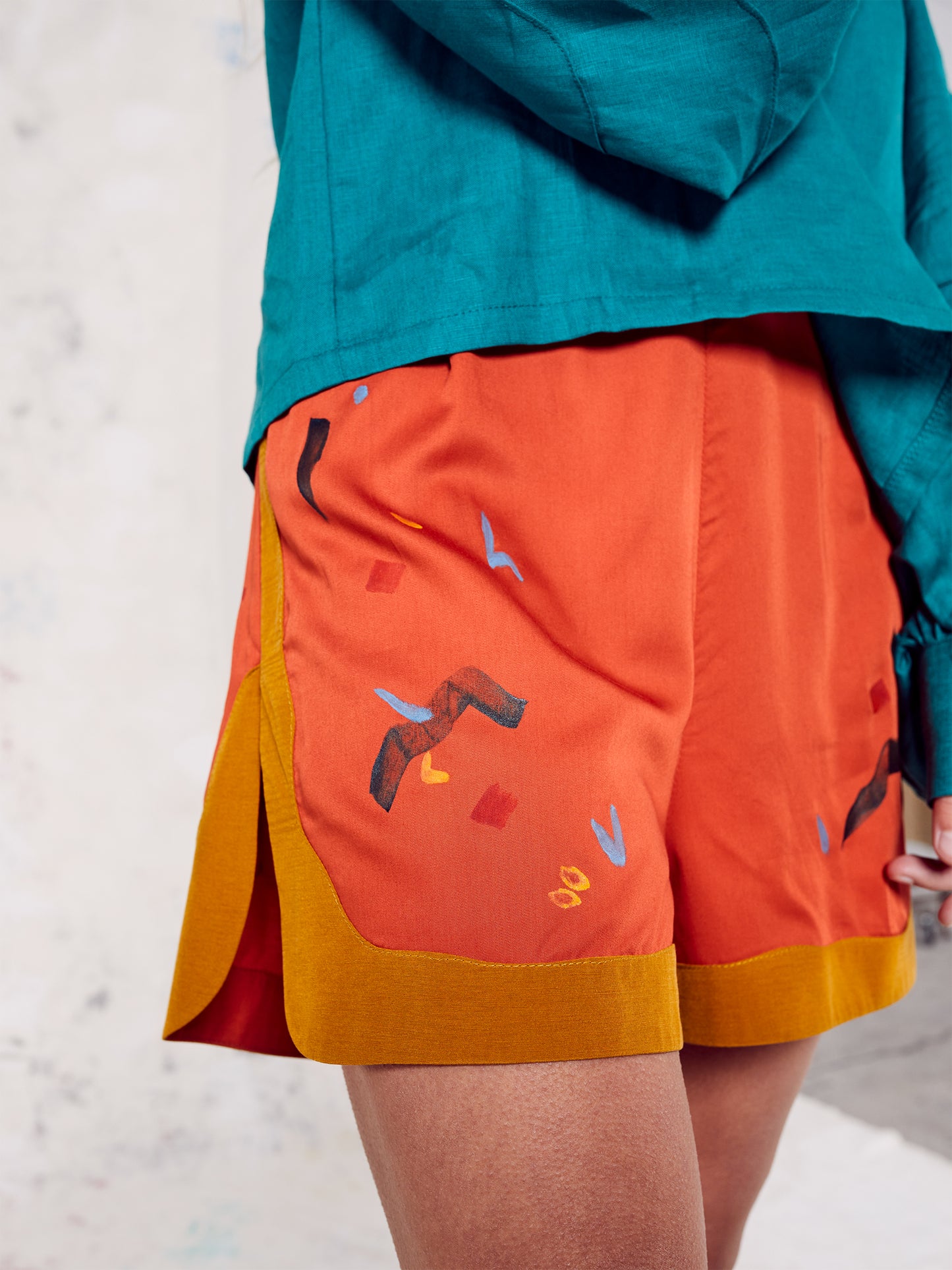 Blue Nude ~ Slow Fashion Brand - Duncan Hand-Painted Shorts