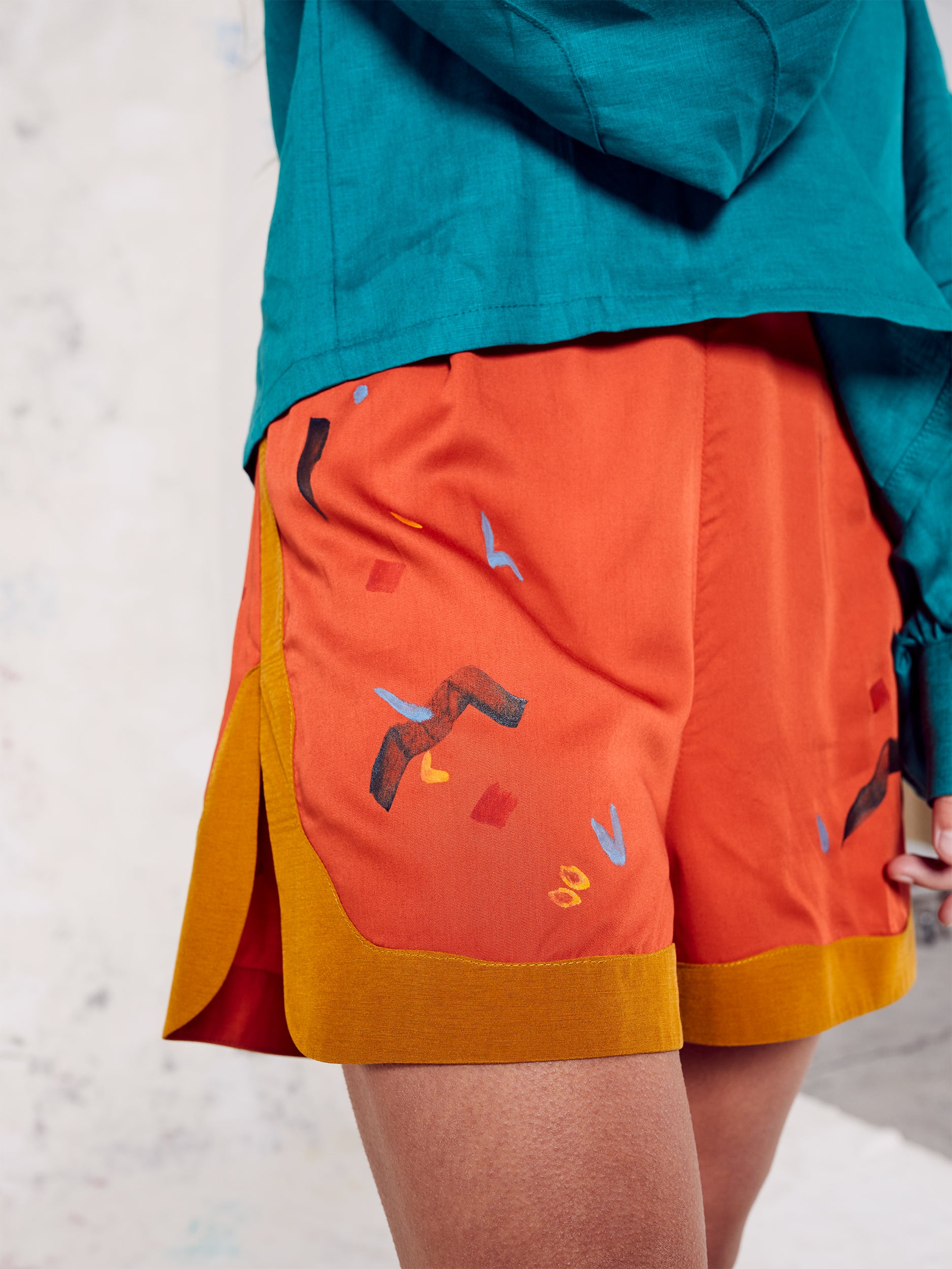 Blue Nude ~ Slow Fashion Brand - Duncan Hand-Painted Shorts