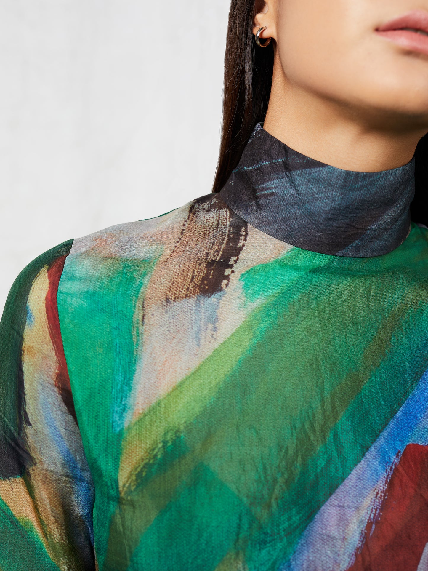 Blue Nude ~ Slow Fashion Brand - Pokhara Sheer Mock Neck Top