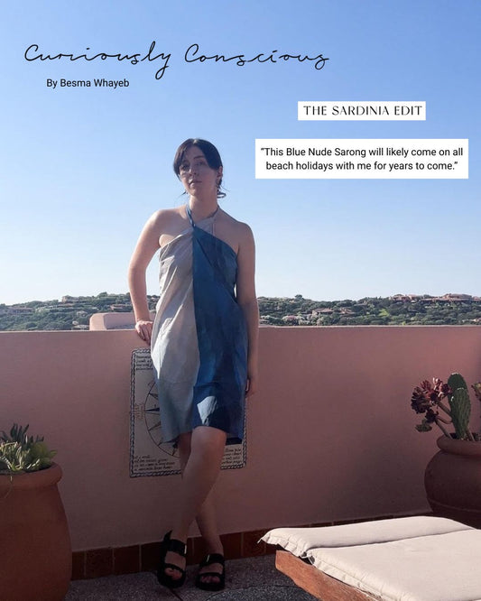Blue Nude ~ Slow Fashion Brand - Curiously Conscious Besma Whayeb La Pointe Tie Sarong
