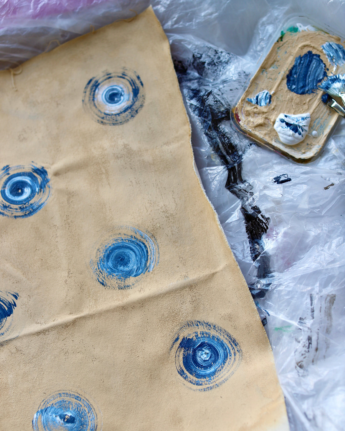 Blue Nude ~ Slow Fashion Brand - Polka Painting in the Blue Nude Studio