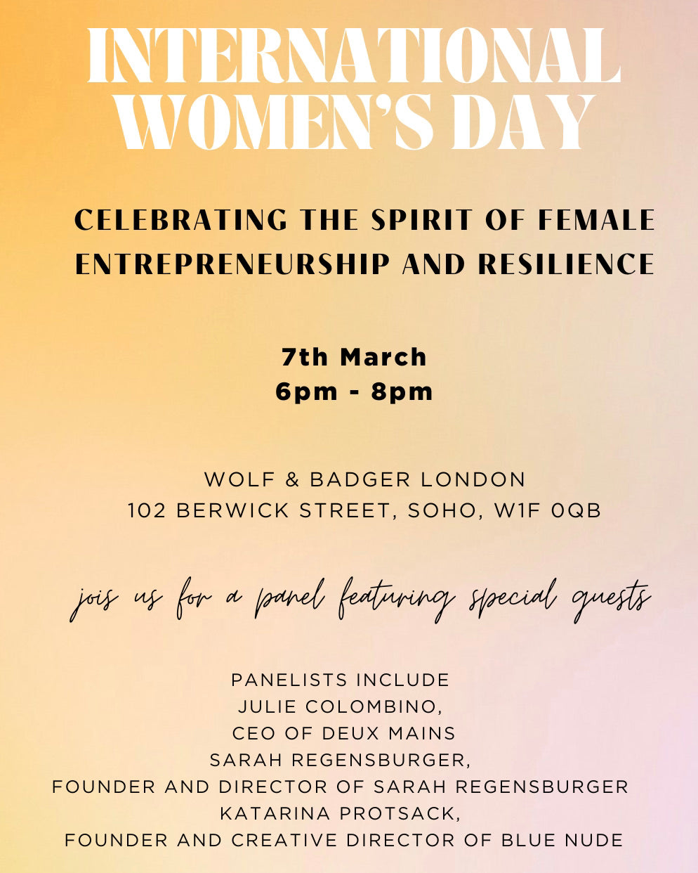 Blue Nude ~ Slow Fashion Brand - Wolf & Badger's International Women's Day Panel