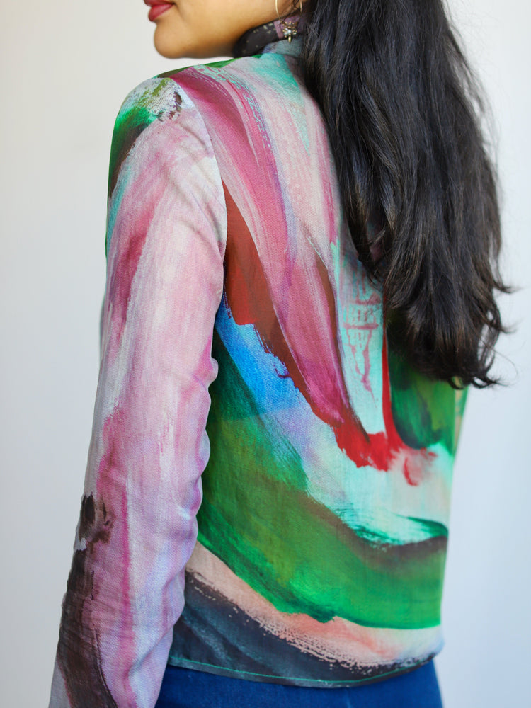 Blue Nude ~ Slow Fashion Brand - Pokhara Sheer Mock Neck Top