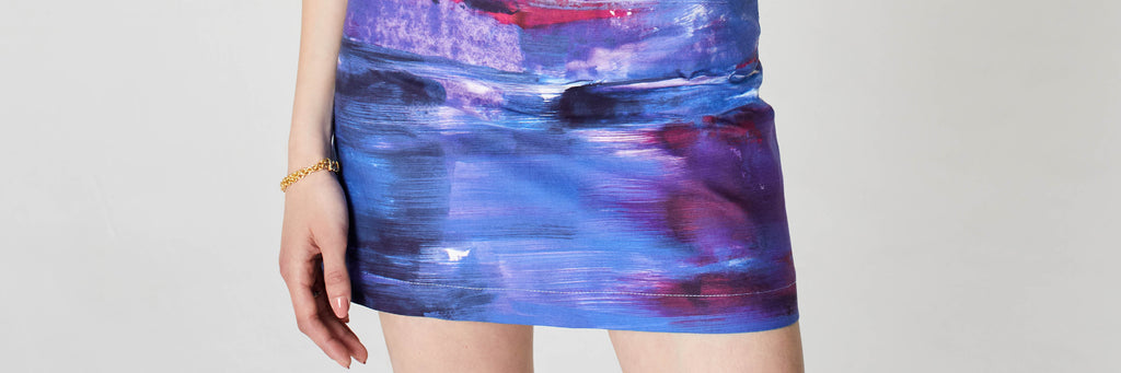 Blue  Nude ~ Slow Fashion Brand - Passiflora Miniskirt