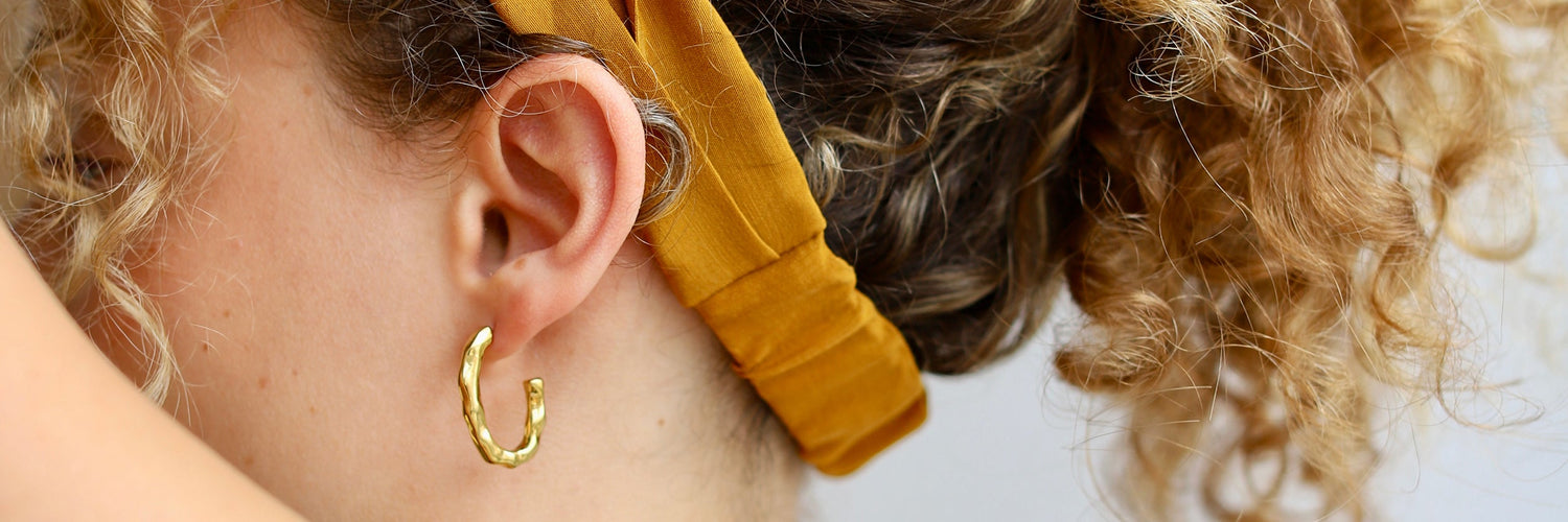 Blue Nude ~ Slow Fashion Brand - Solange Wide Headband in Ochre