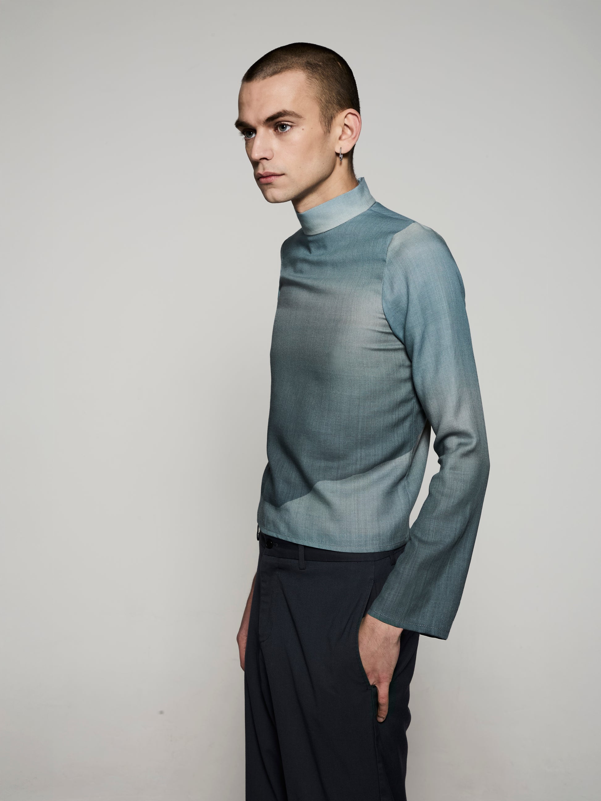 Blue Nude ~ Slow Fashion Brand - Borealis Wool Mock Neck Top