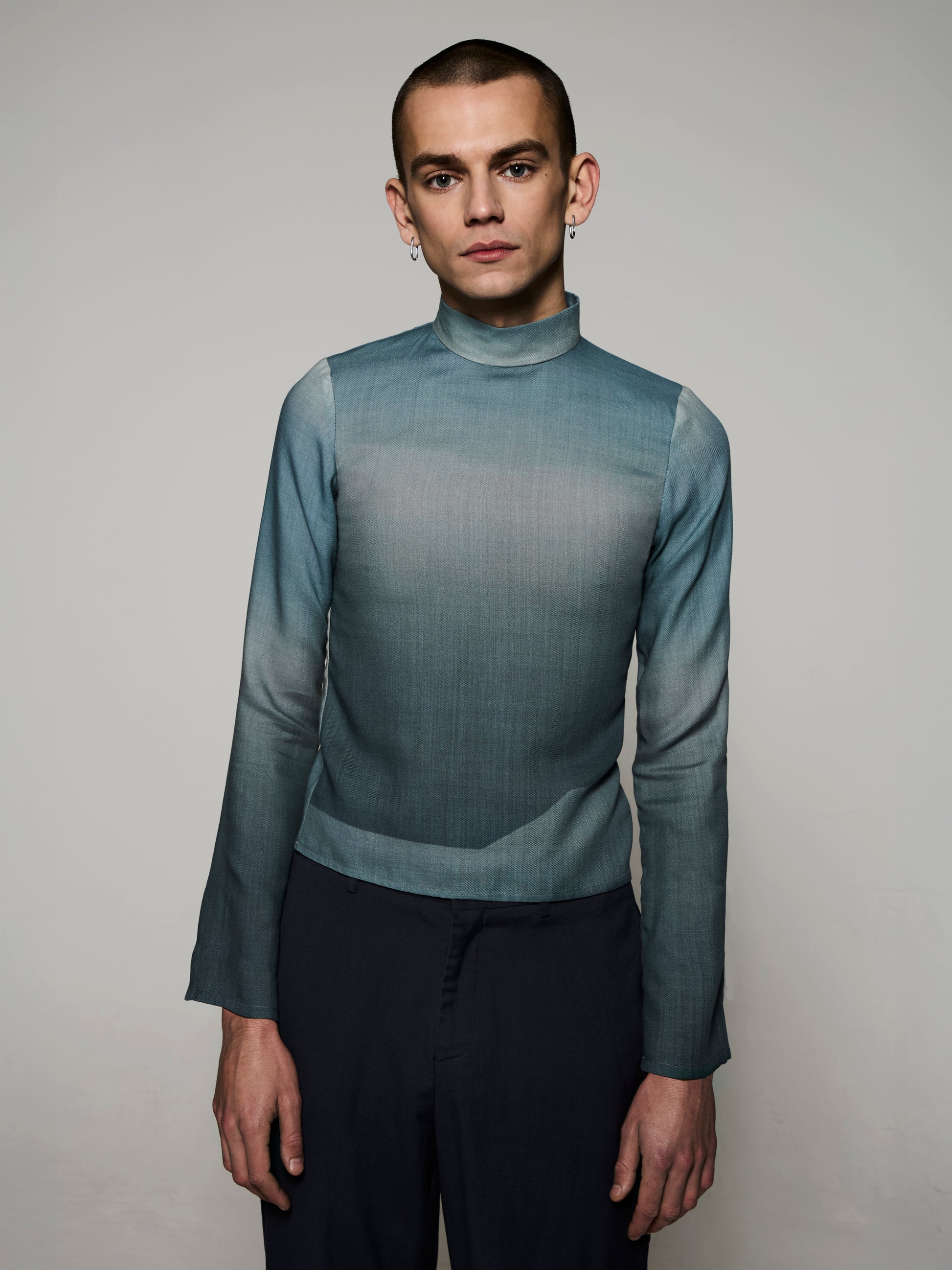 Blue Nude ~ Slow Fashion Brand - Borealis Wool Mock Neck Top