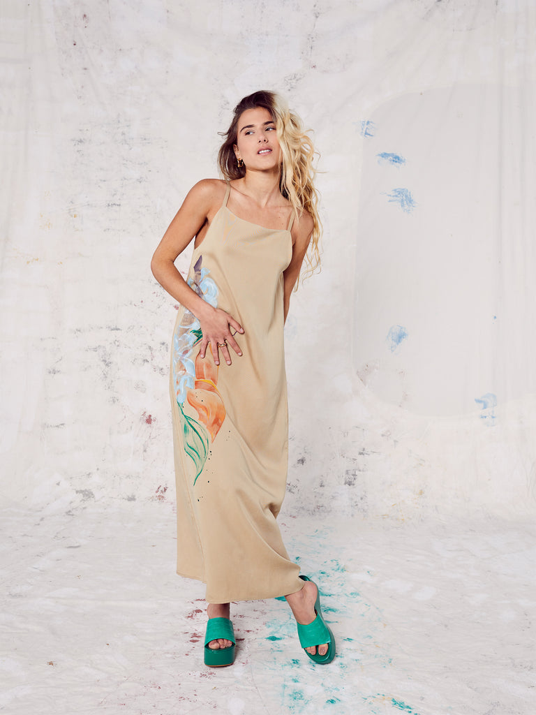 Blue Nude ~ Slow Fashion Brand - Sonoran Hand-Painted Dress