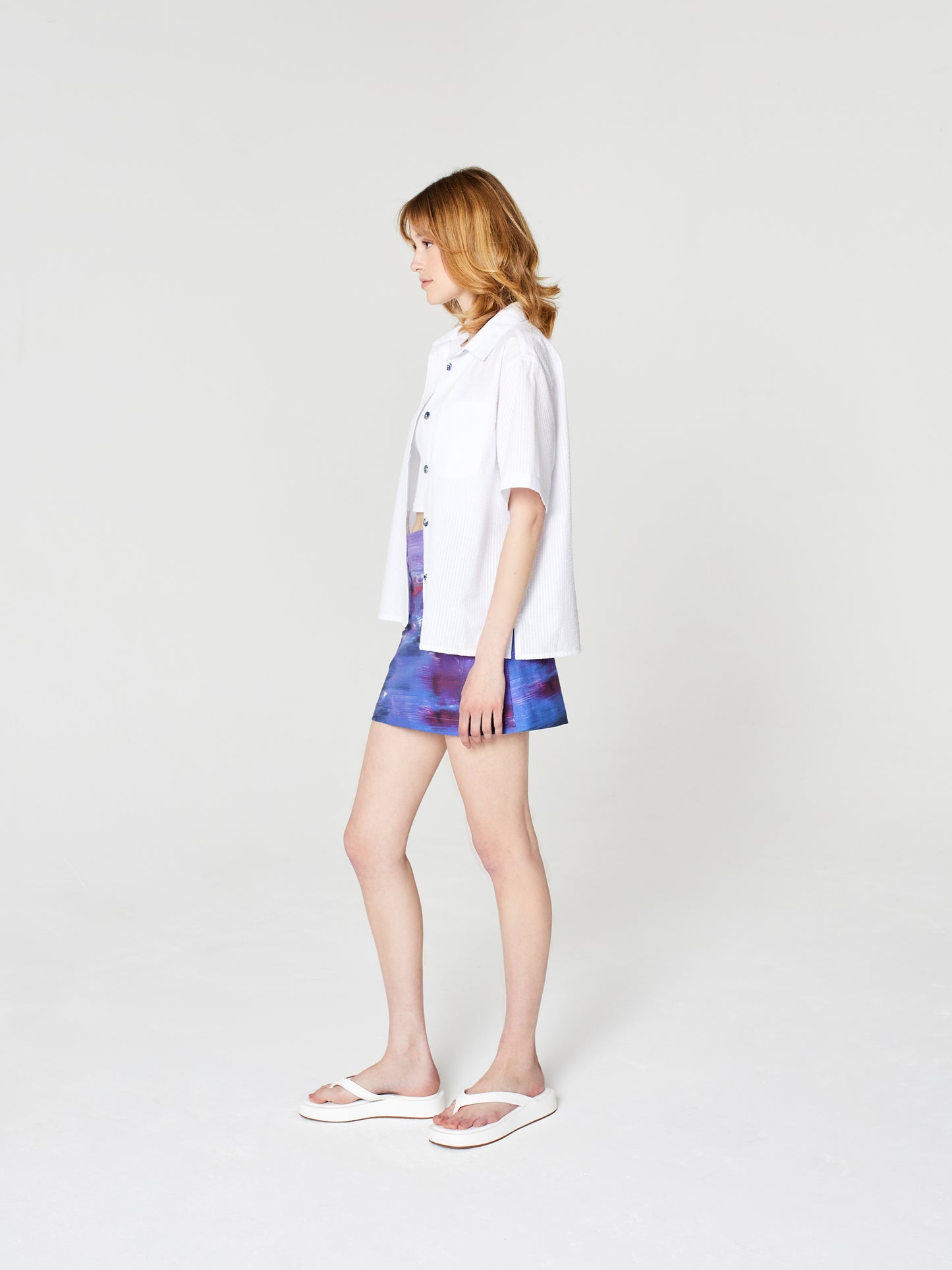 Blue Nude ~ Slow Fashion Brand - Plage Button-Up Shirt in Seashell White