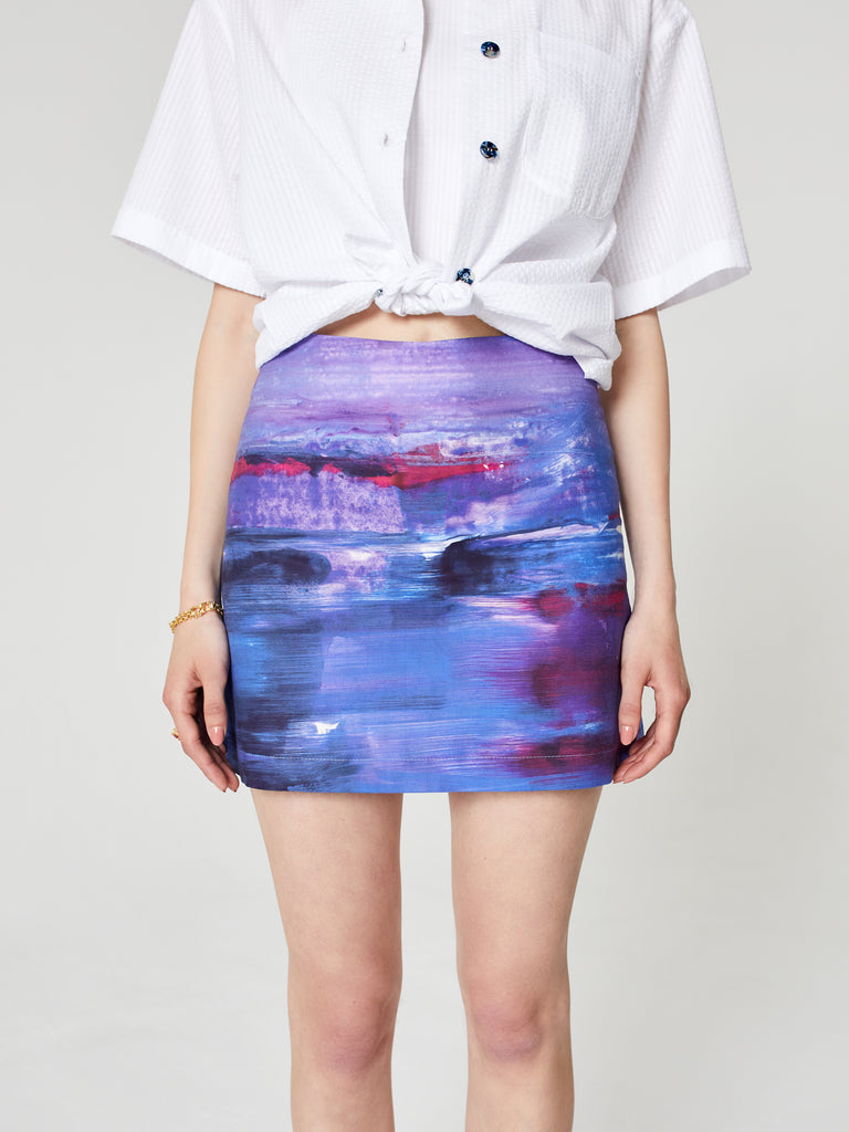 Blue Nude ~ Slow Fashion Brand - Passiflora Purple Miniskirt