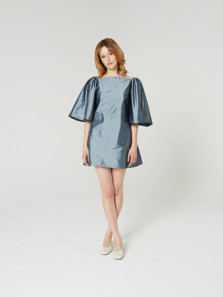 Blue Nude ~ Slow Fashion Brand - Delphine Mini Dress in Storm