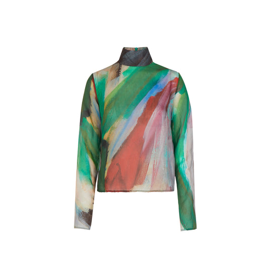 Blue Nude ~ Slow Fashion Brand - Pokhara Sheer Mock Neck Top