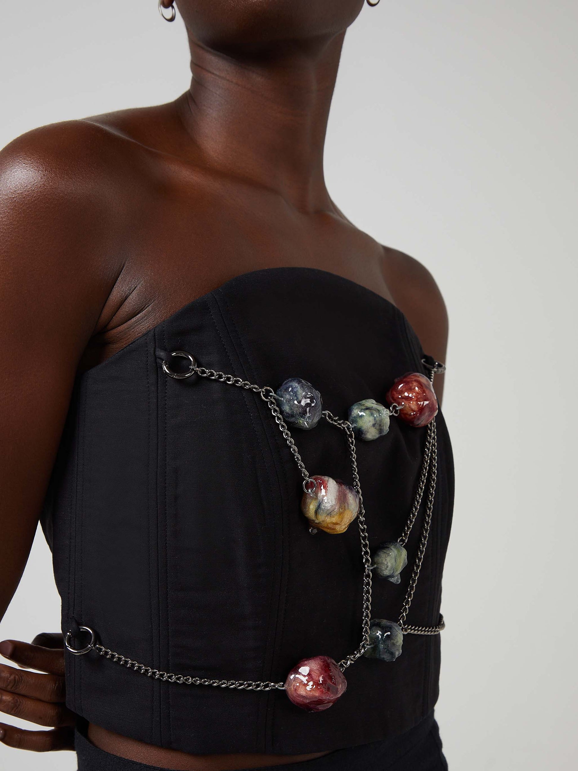Blue Nude ~ Slow Fashion Brand - Zia Detachable Sculpture Bustier