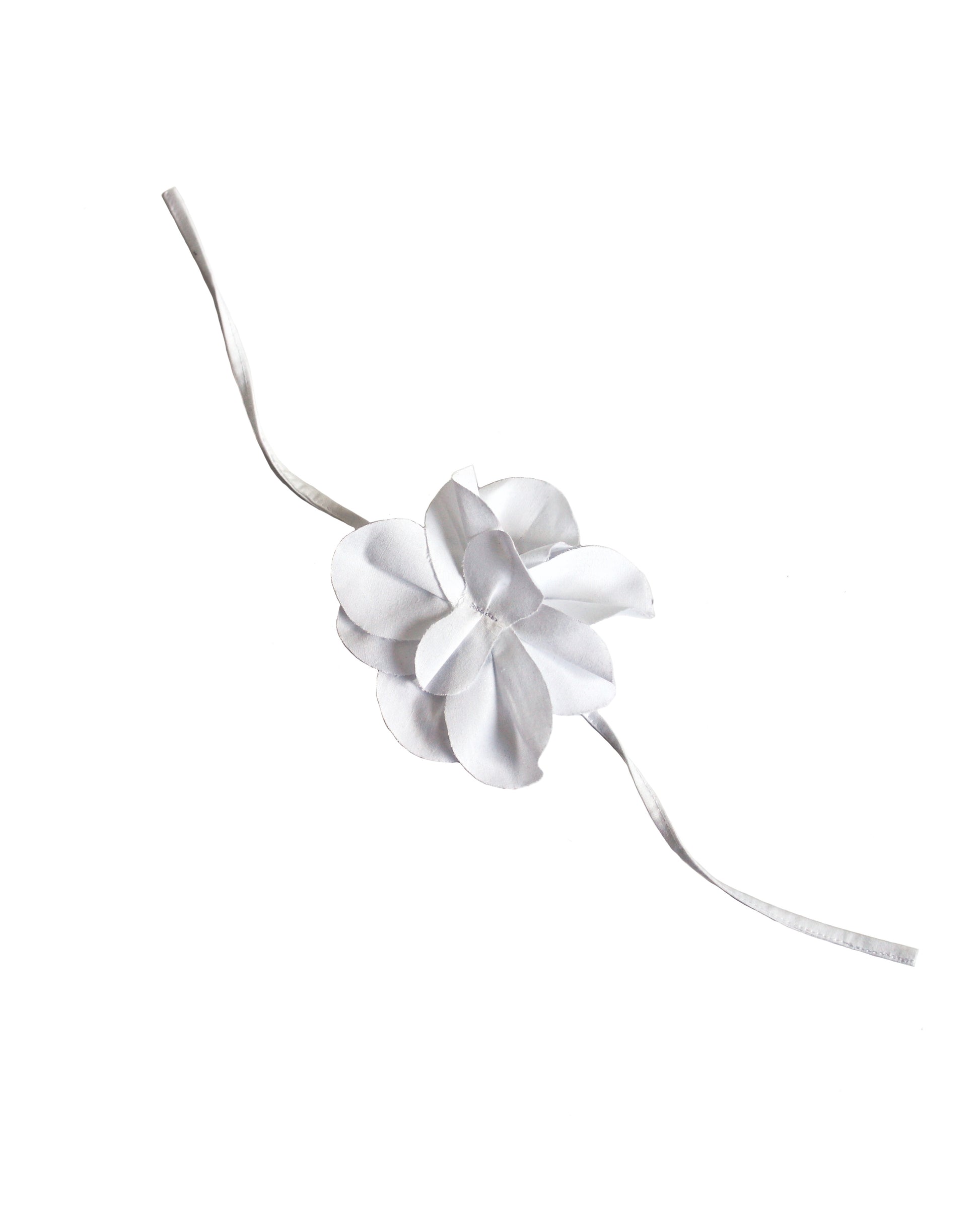 Blue Nude ~ Slow Fashion Brand - Camellia Flower Tie Brooch in White