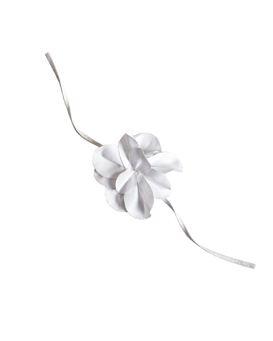 Blue Nude ~ Slow Fashion Brand - Camellia Flower Tie Brooch in White