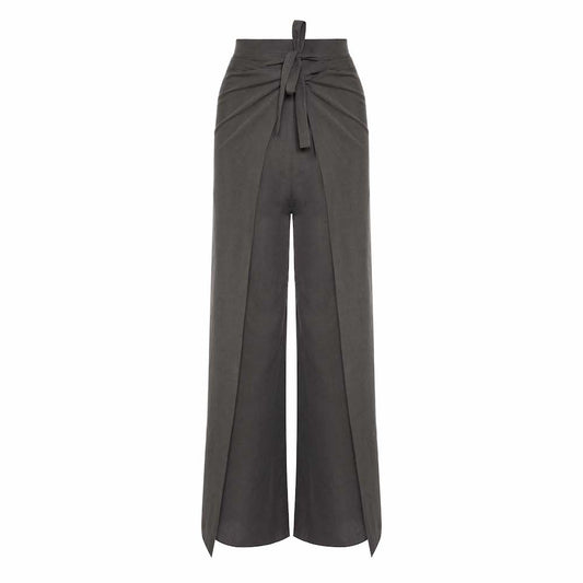 Blue Nude ~ Slow Fashion Brand - Casa Wrap Tie Pant in Charcoal
