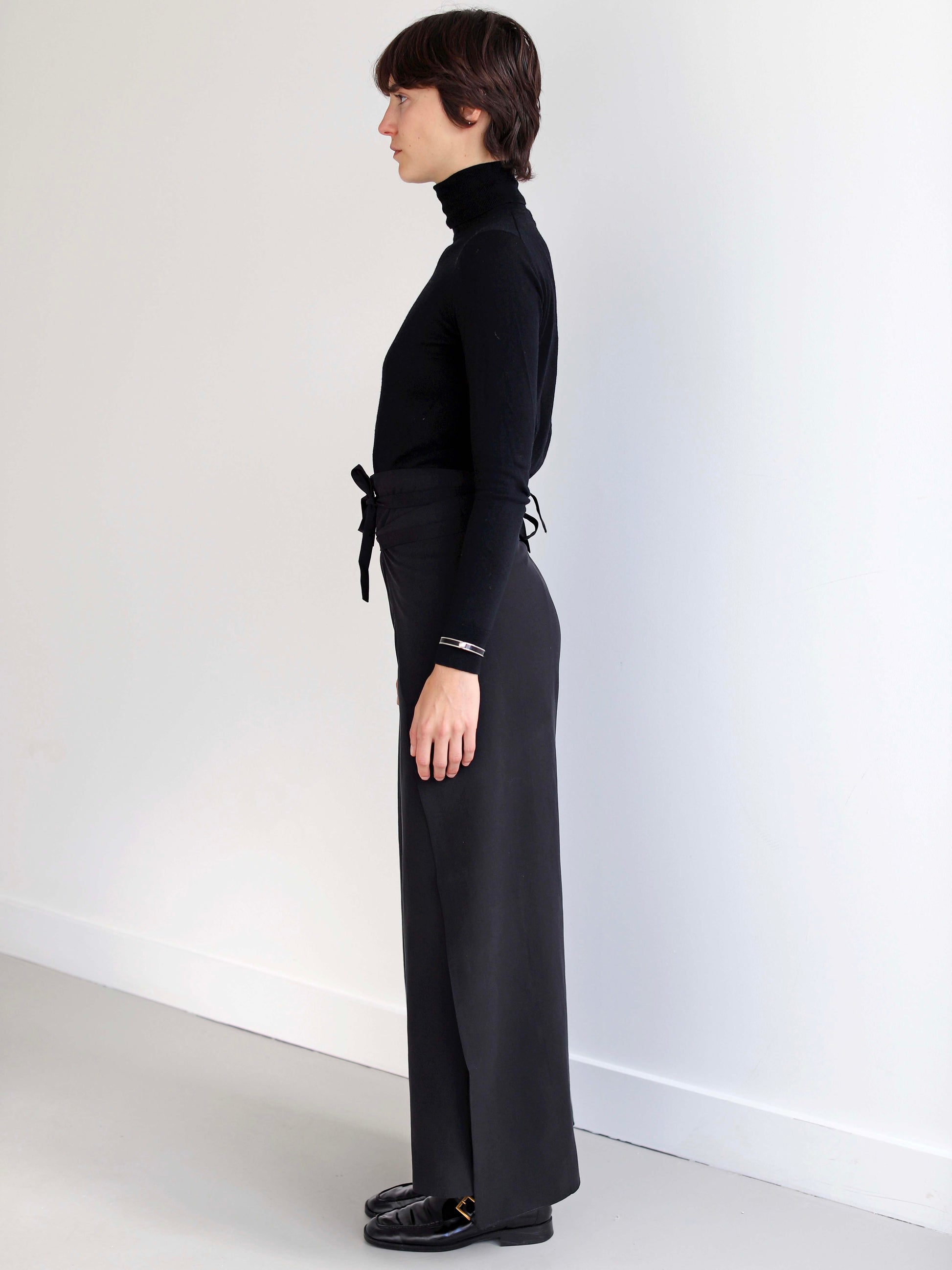 Blue Nude ~ Slow Fashion Brand - Casa Wrap Tie Pant in Ink Black