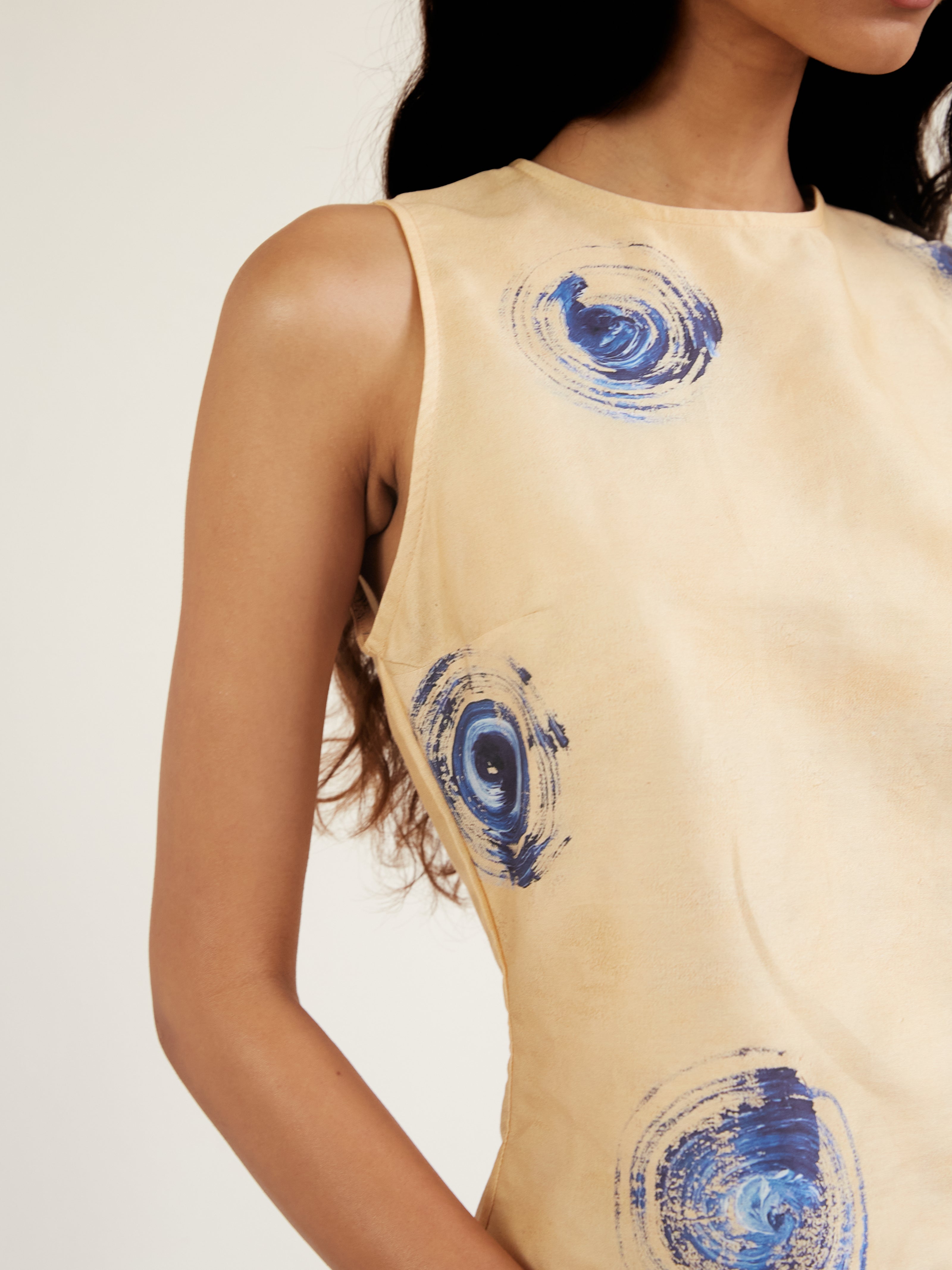Blue Nude ~ Slow Fashion Brand - Polka Sleeveless Printed Top