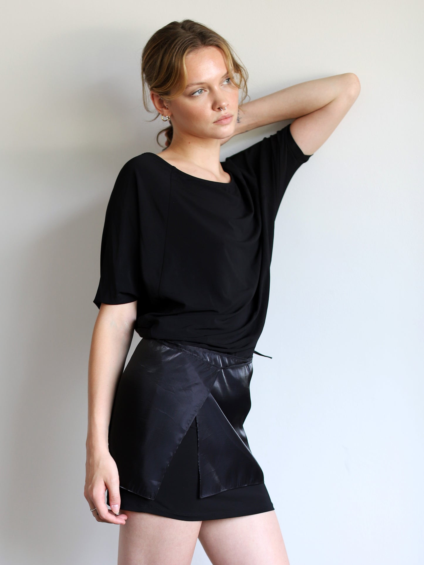 Blue Nude ~ Slow Fashion Brand - Obscura Wrap Tie Skirt in Black Mirror