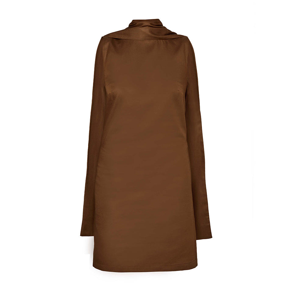 Jardin Scarf Mini Dress Coffee
