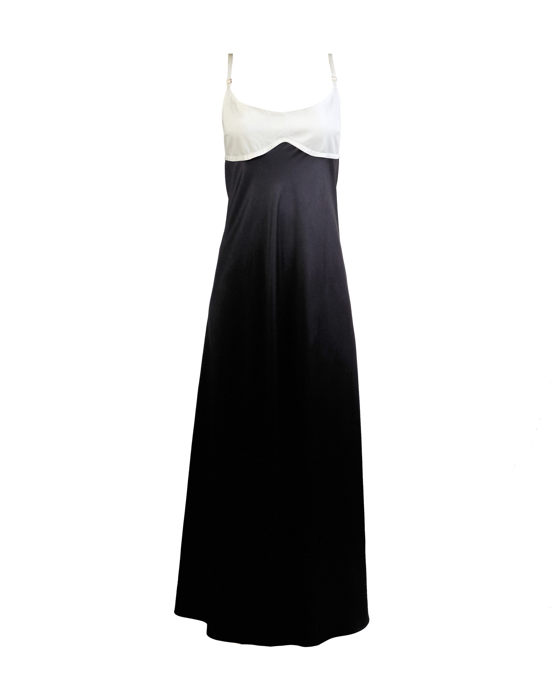 Blue Nude ~ Slow Fashion Brand - Persephone Bodice Maxi Dress in Noir/Blanc