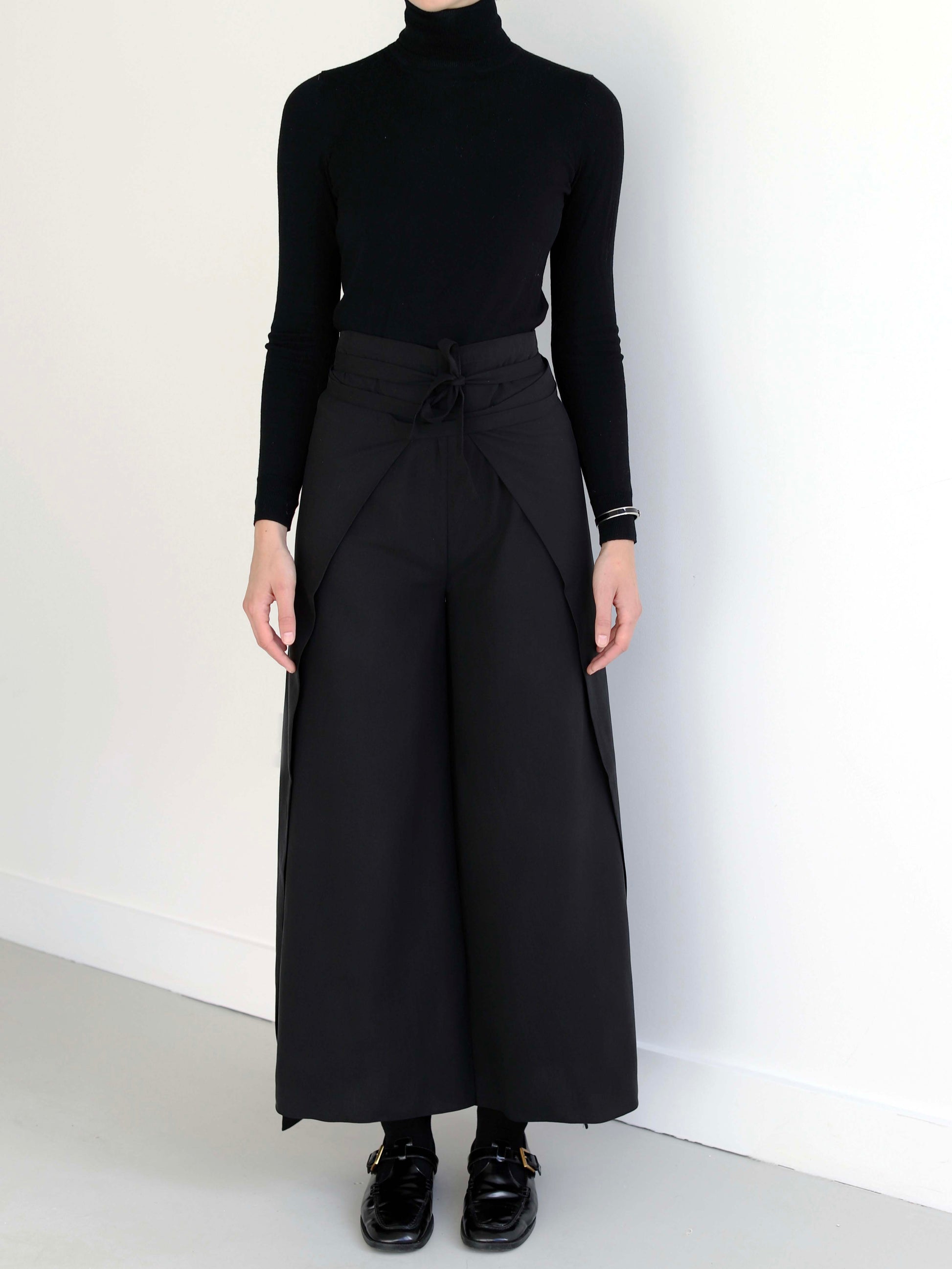 Blue Nude ~ Slow Fashion Brand - Casa Wrap Tie Pant in Ink Black