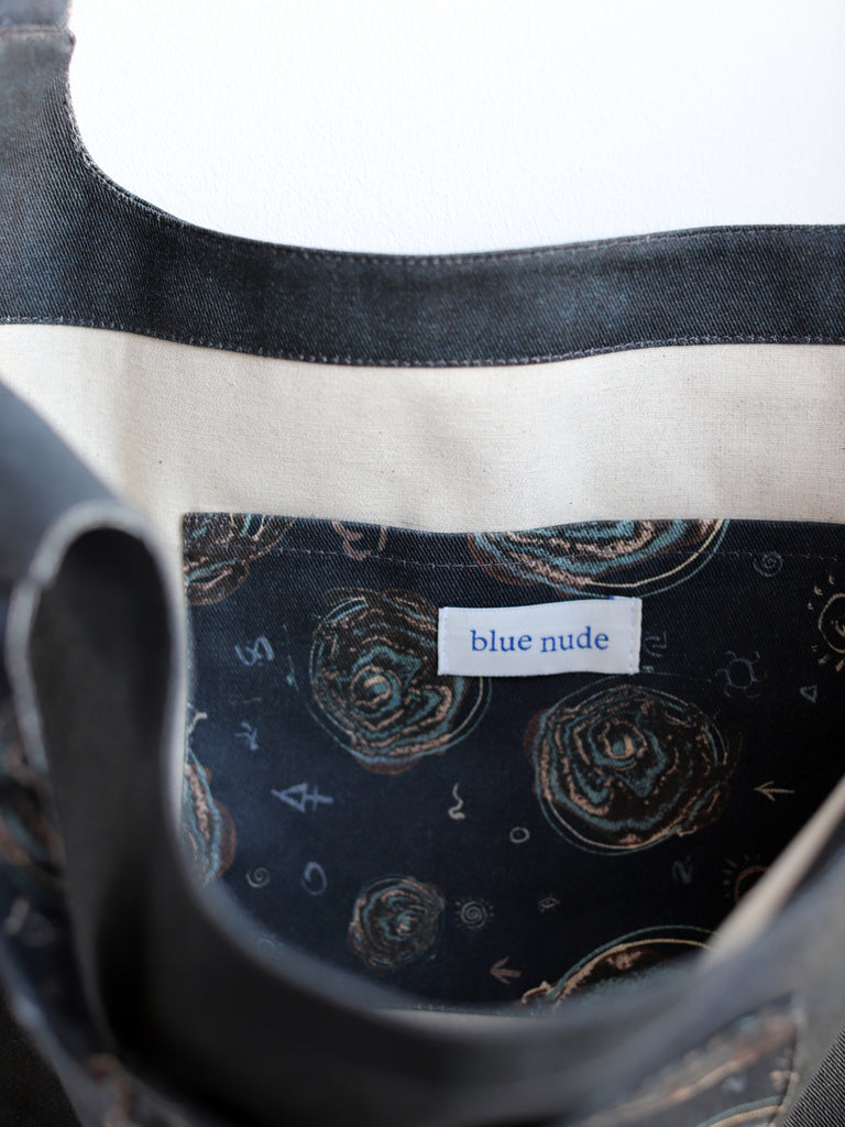 Blue Nude ~ Slow Fashion Brand - Enso Curved Tote Bag in Paisley