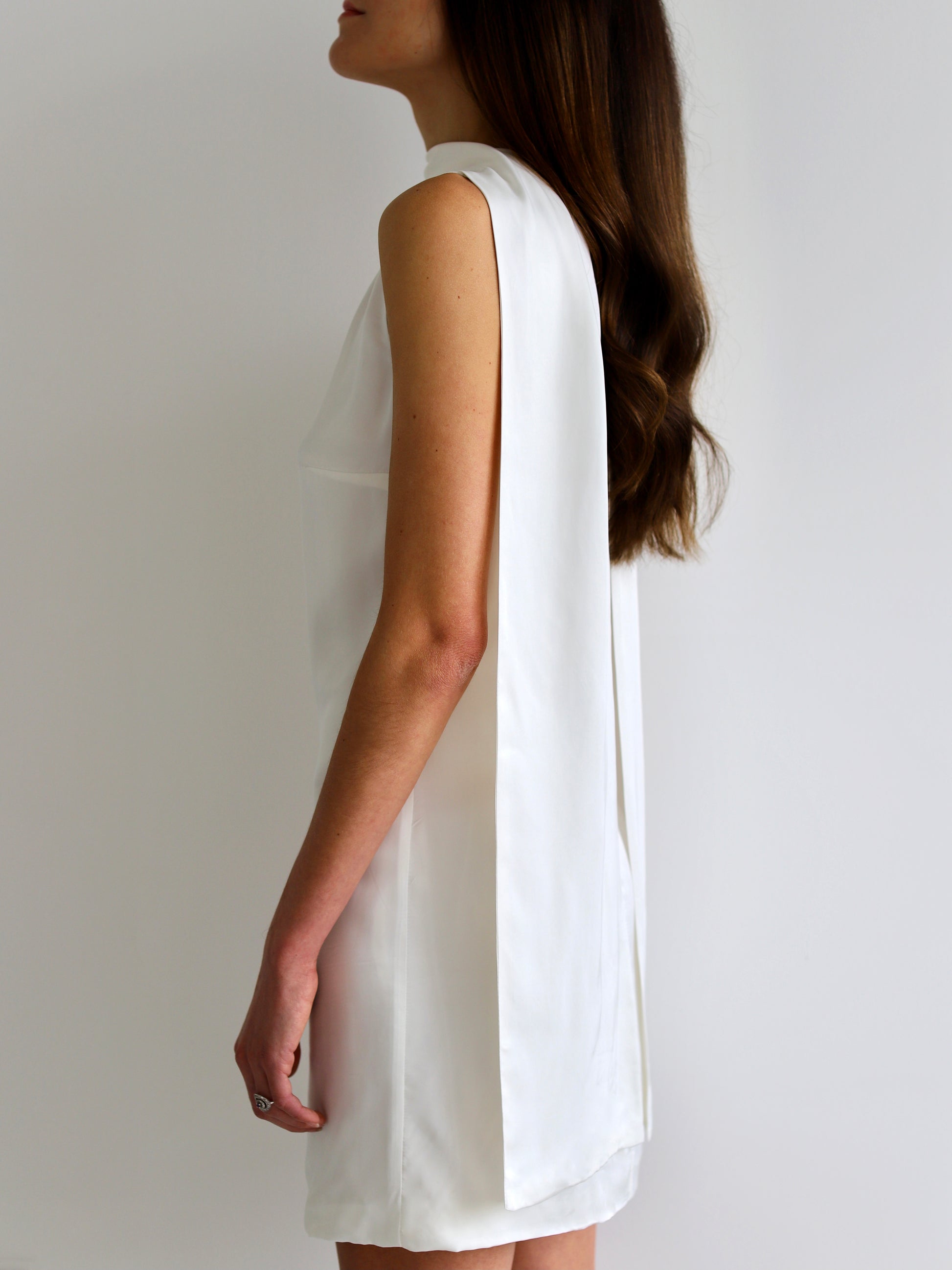 Blue Nude ~ Slow Fashion Brand - Jardin Scarf Dress in Pearl