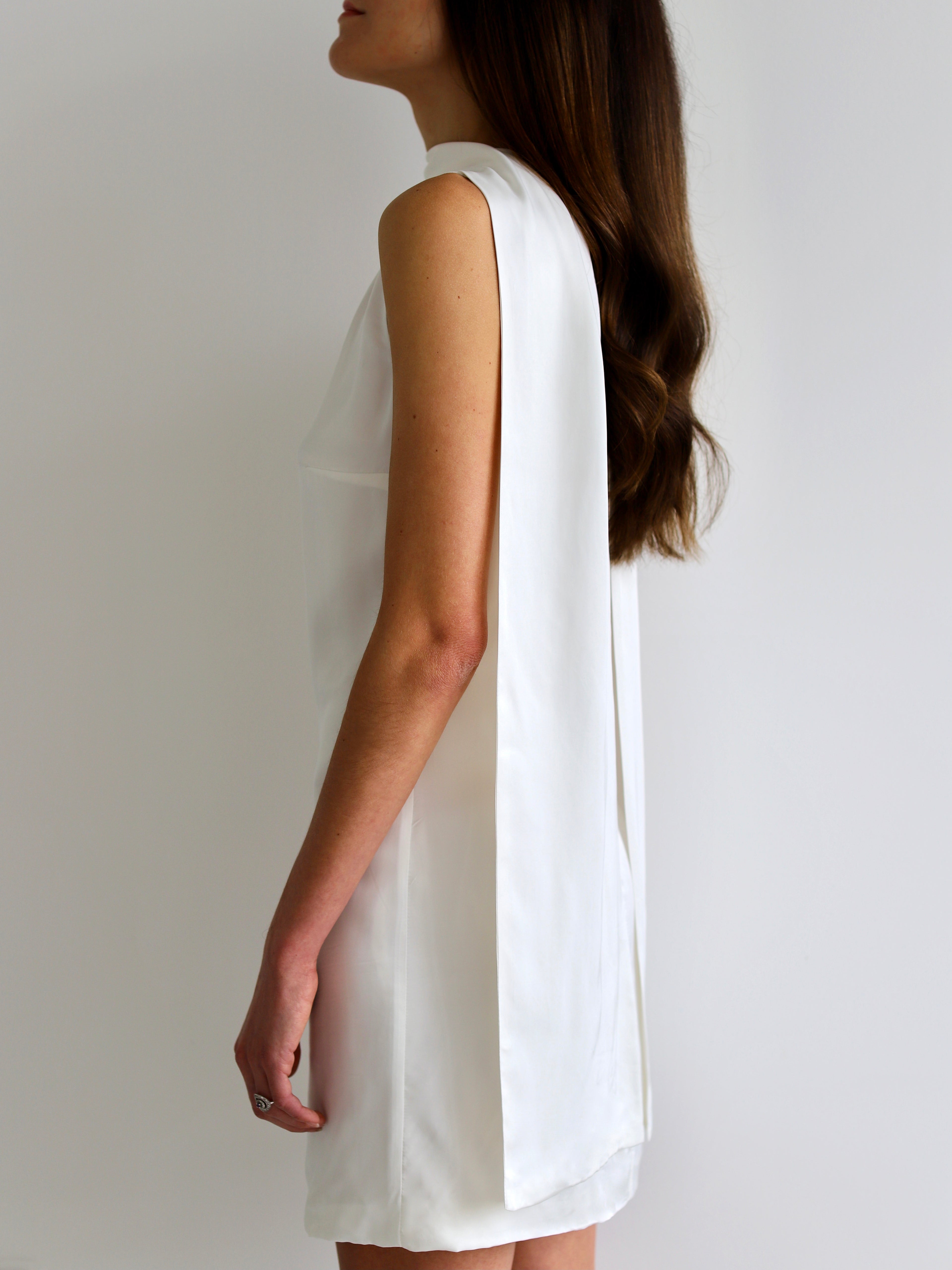 Blue Nude ~ Slow Fashion Brand - Jardin Scarf Dress in Pearl